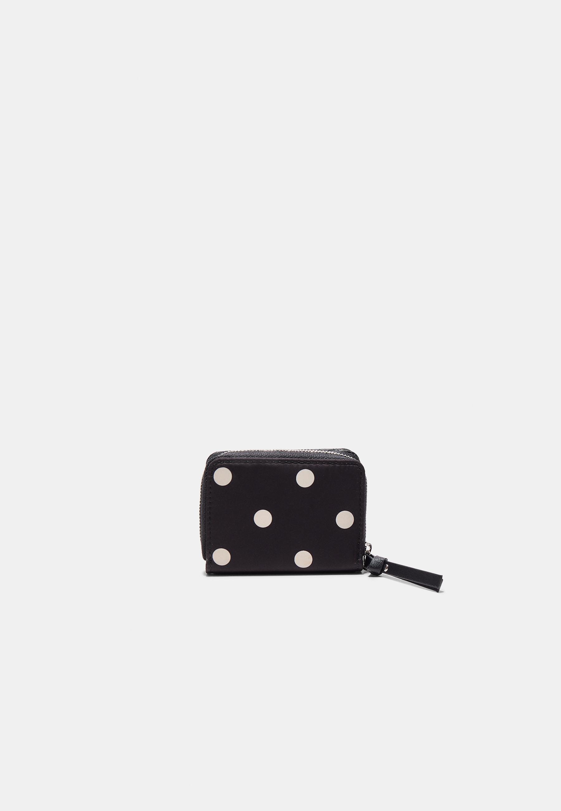 Polka dot card holder purse — Black