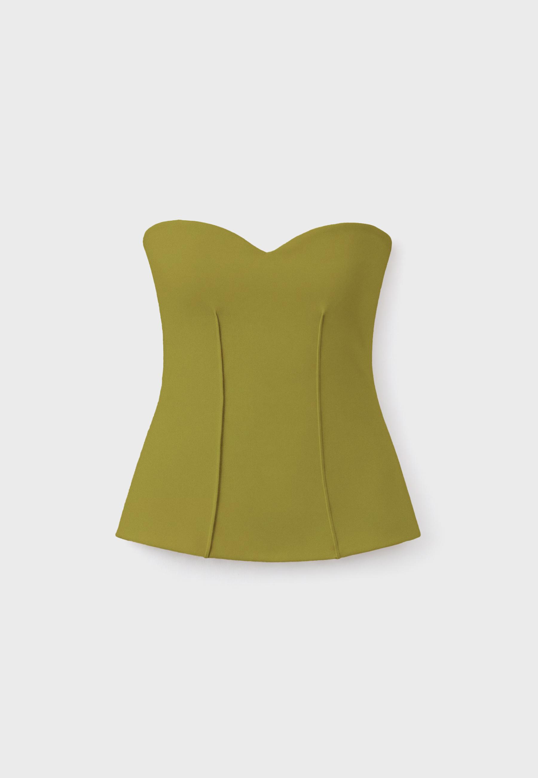 Sweetheart bandeau top — Olive green