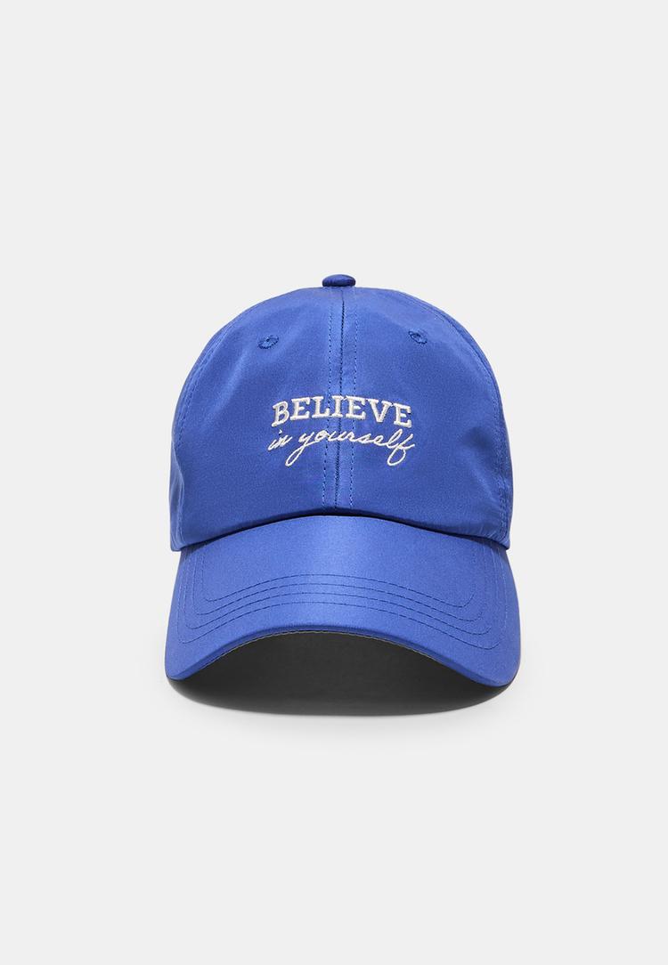 Stradivarius Καπέλο Τζόκεϊ Believe Μπλε Os