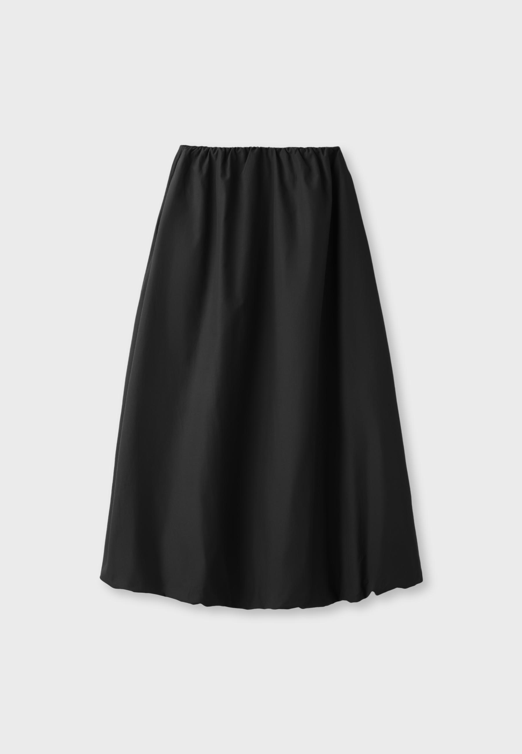 Poplin balloon maxi skirt — Black