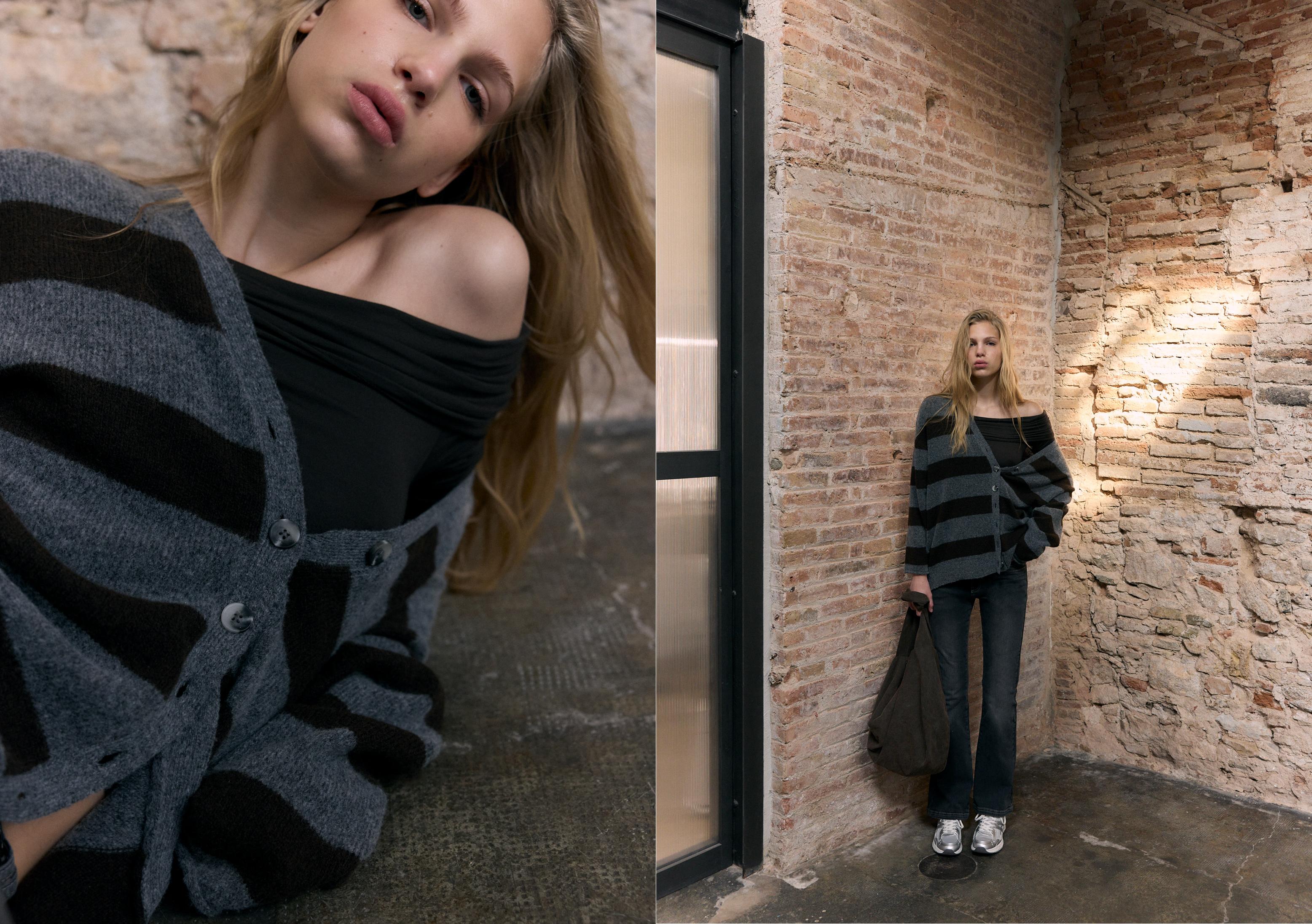 Oversize knit cardigan — Dark grey