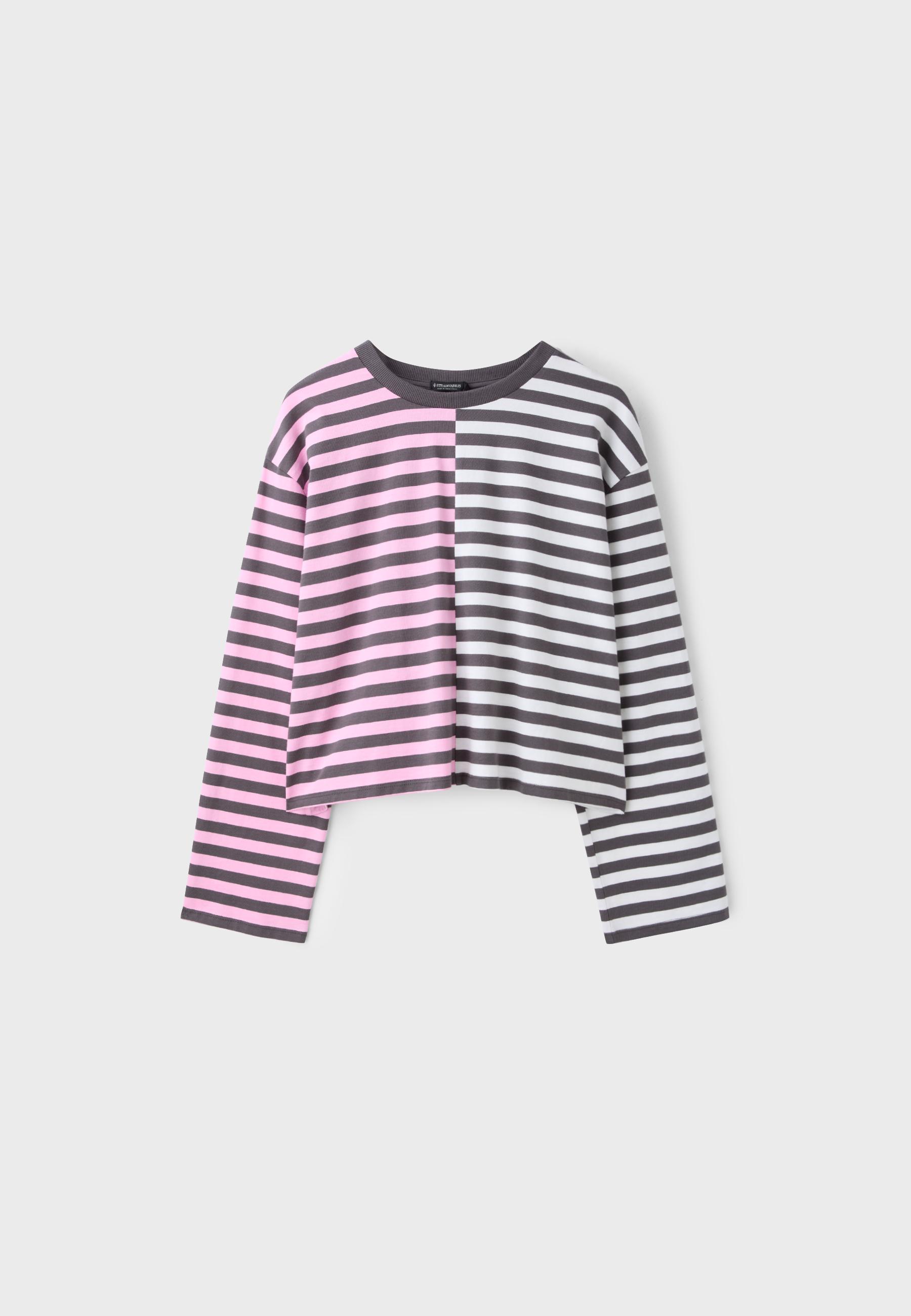Multistriped long-sleeve T-shirt — Grey