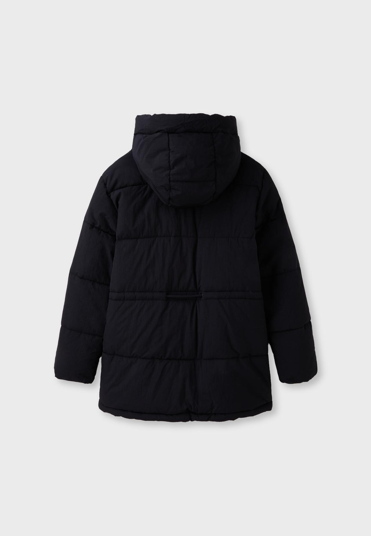 Mid-length padded coat — Black