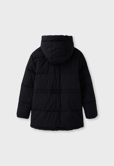 Mid-length padded coat — Black 8