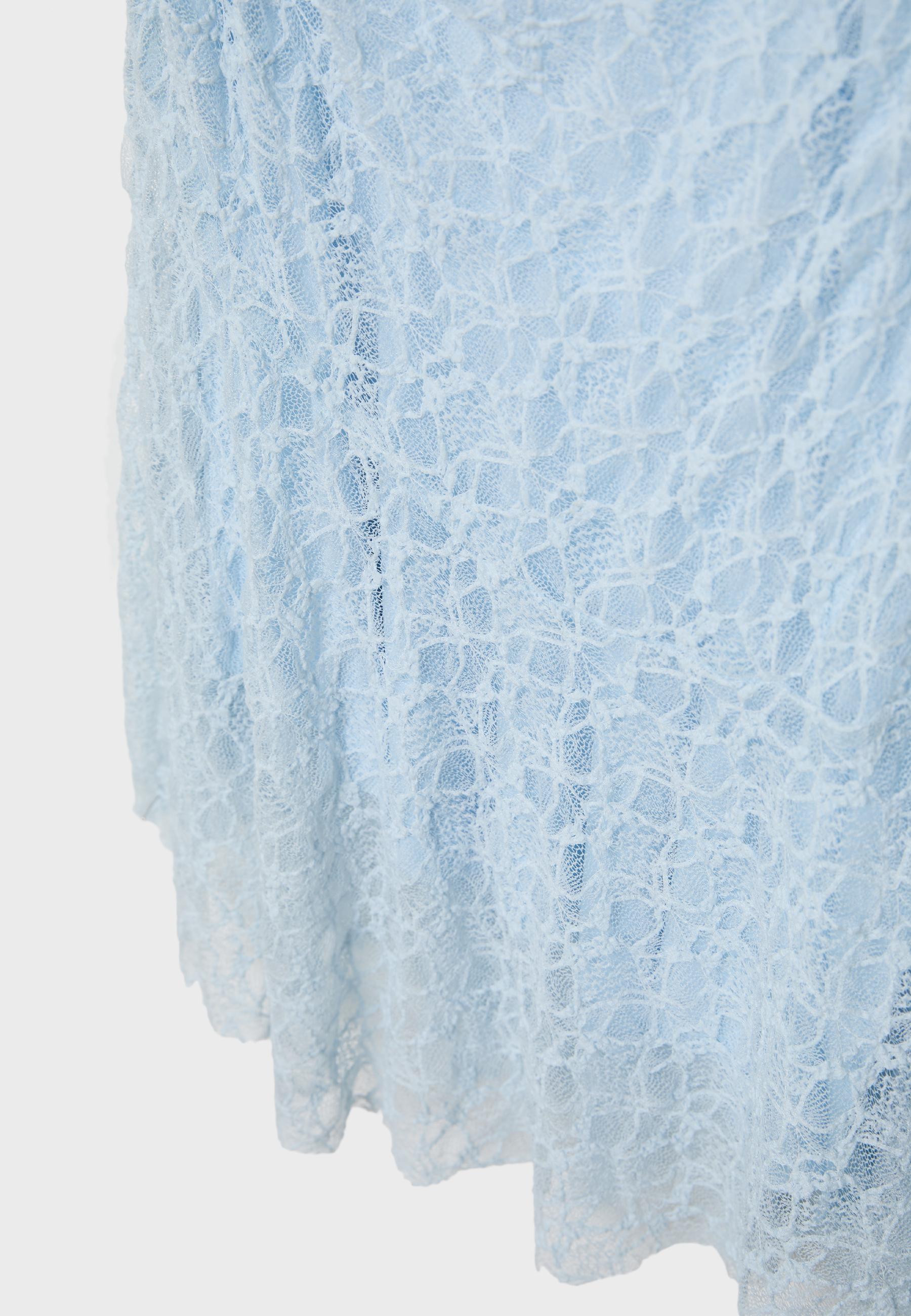 Asymmetric lace dress — Sky blue