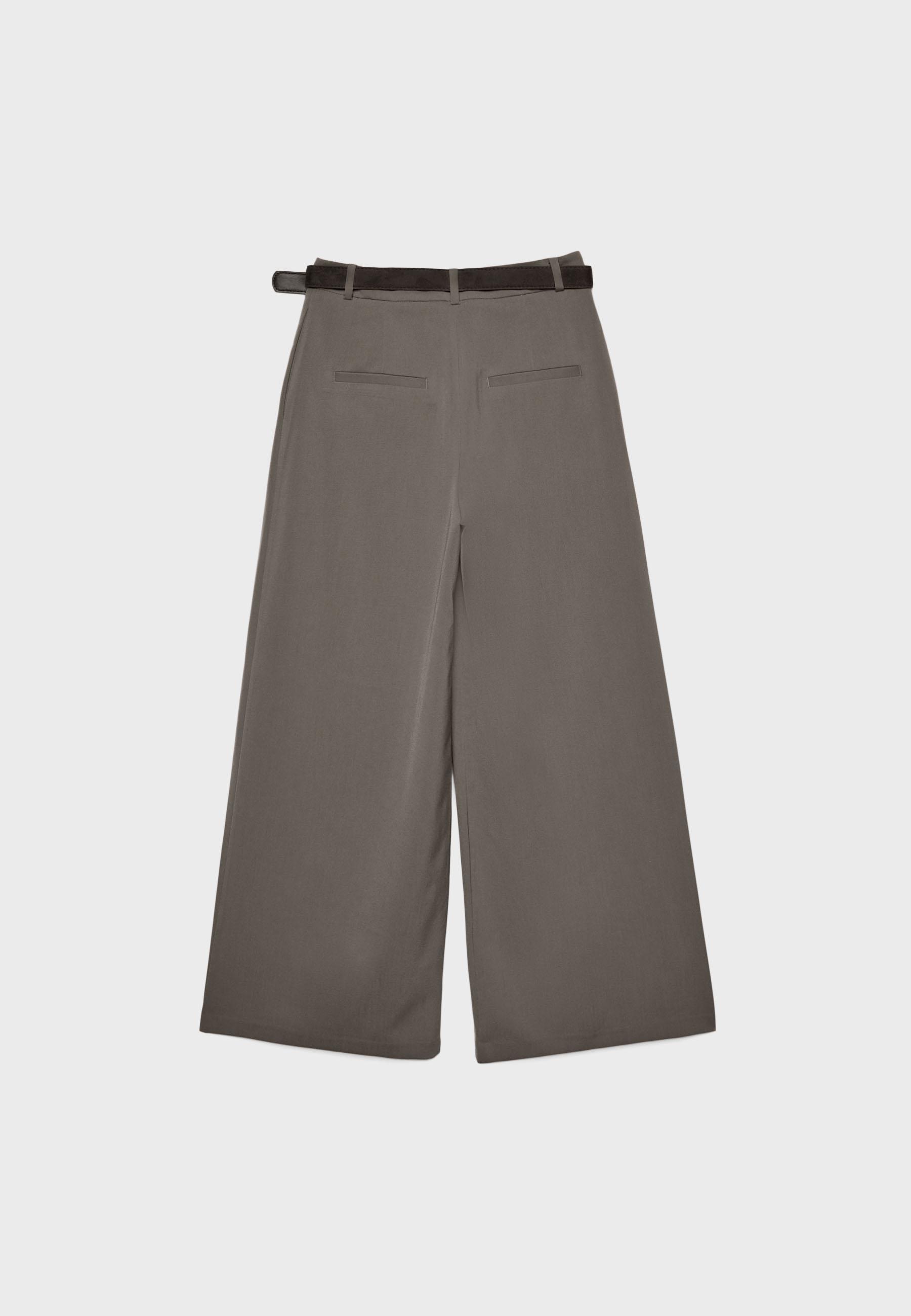 Maxi pensli kemerli pantolon - Görsel 12