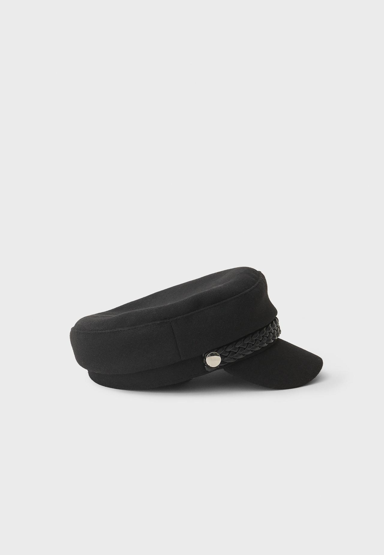 Braided sailor cap — Black