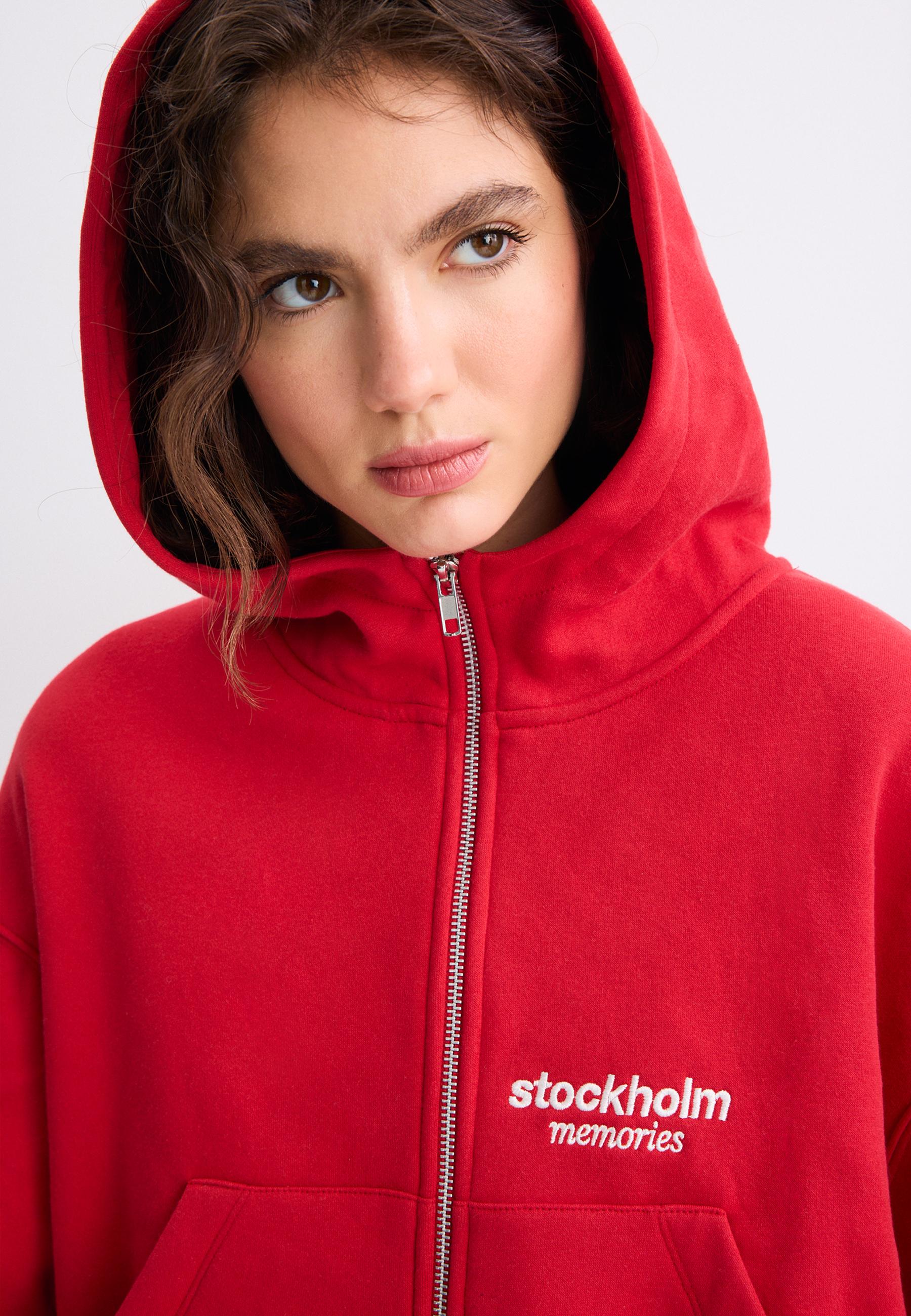 Stradivarius Fermuarlı kapüşonlu sweatshirt görsel 5