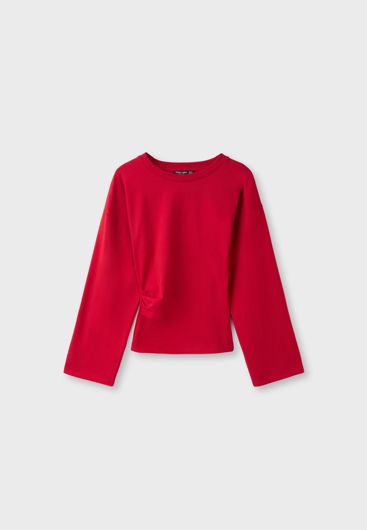 B11 Japanese long sleeve fitted waist T-shirt — Dark red
