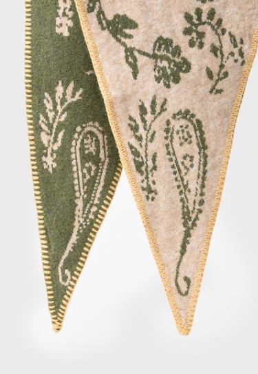 Paisley print triangular scarf — Khaki 5
