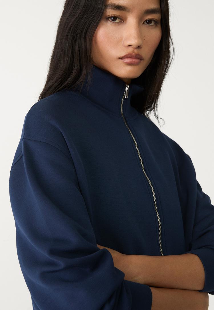 sweat avec fermeture eclair doux au toucher