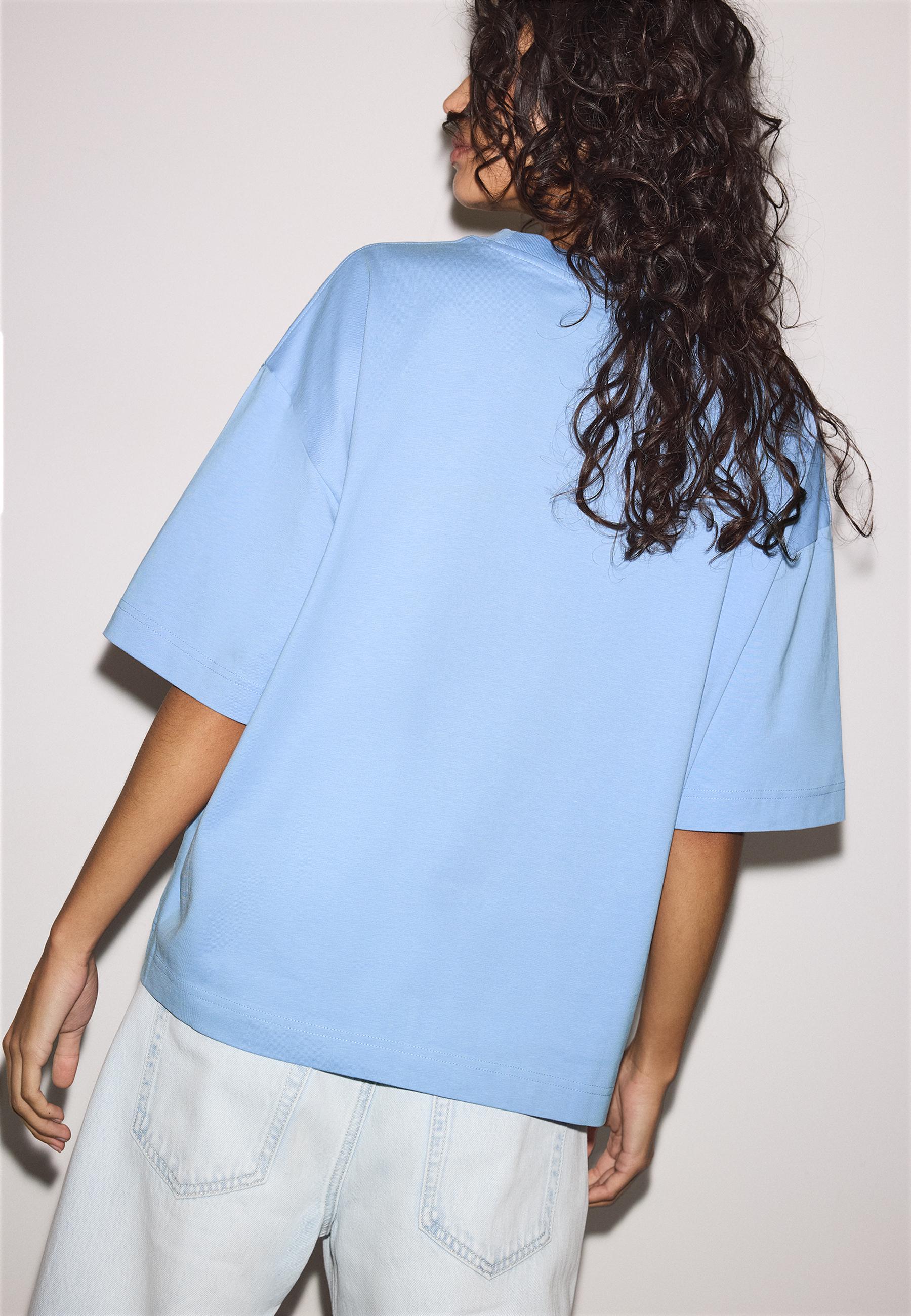 Oversize short sleeve T-shirt — Sky blue