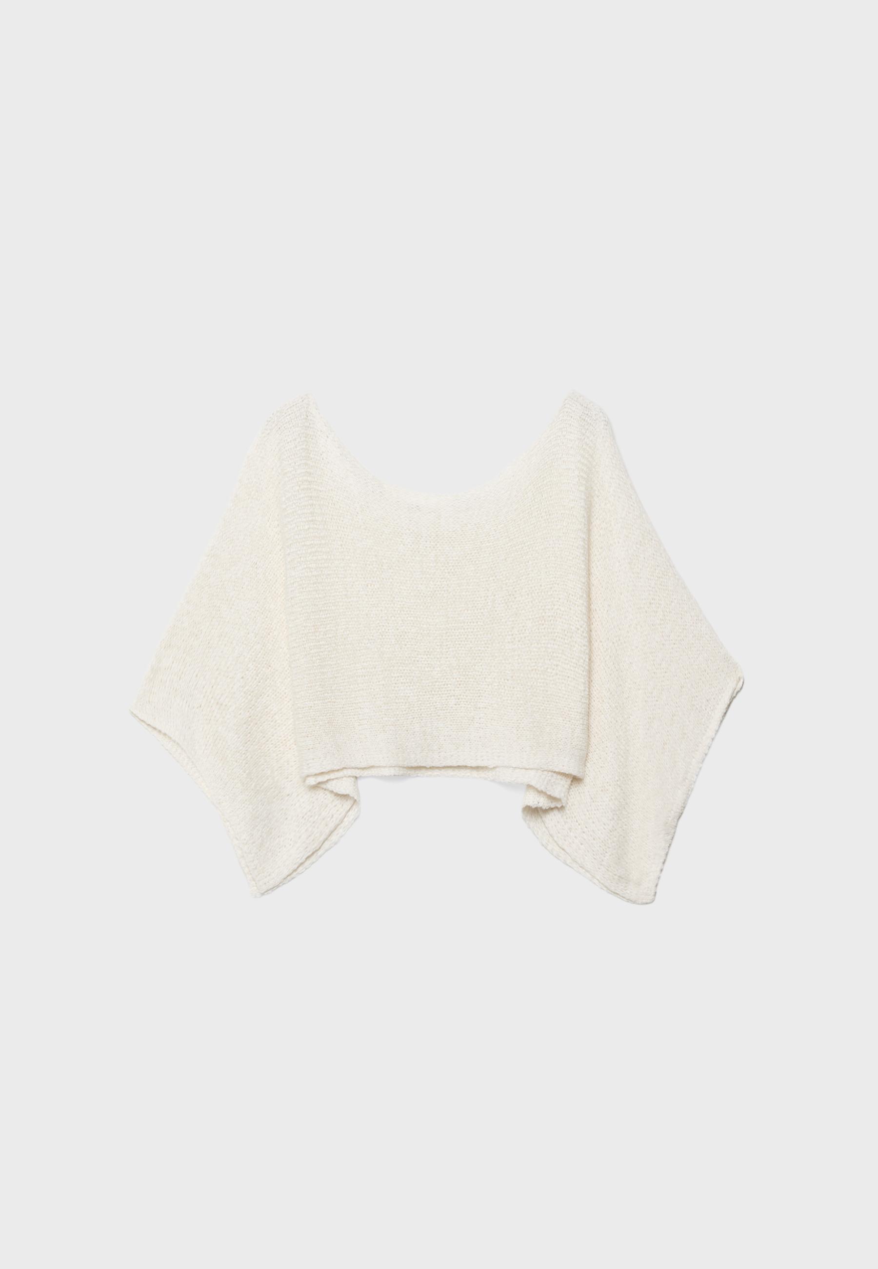 Basic cape knit jumper — Vanilla