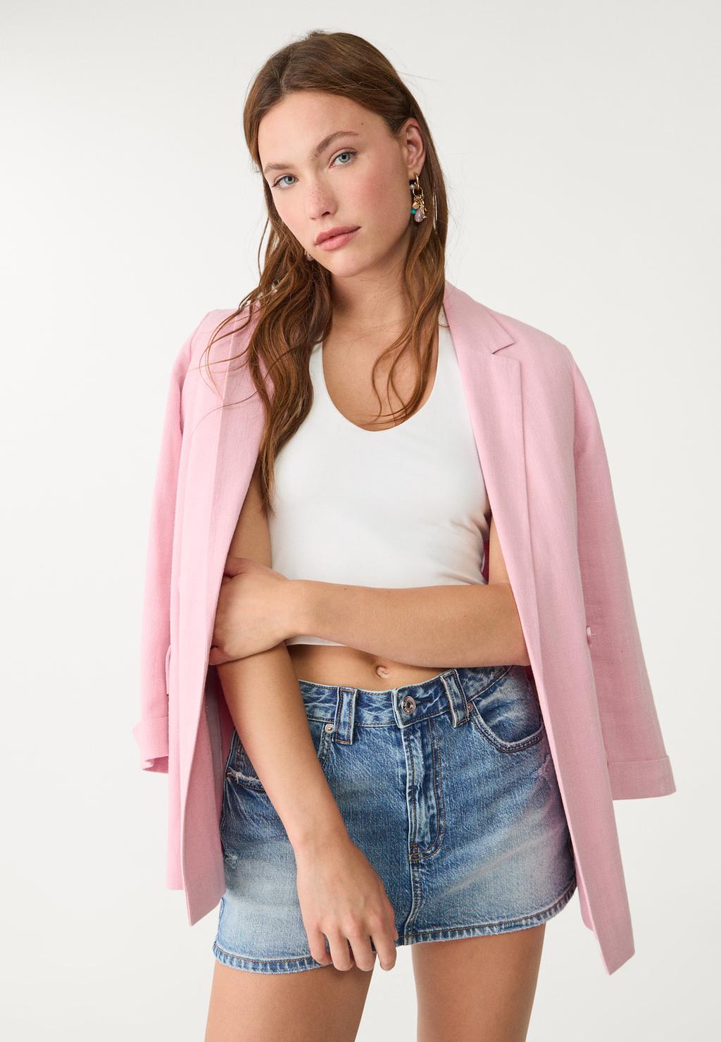Dökümlü oversize blazer
