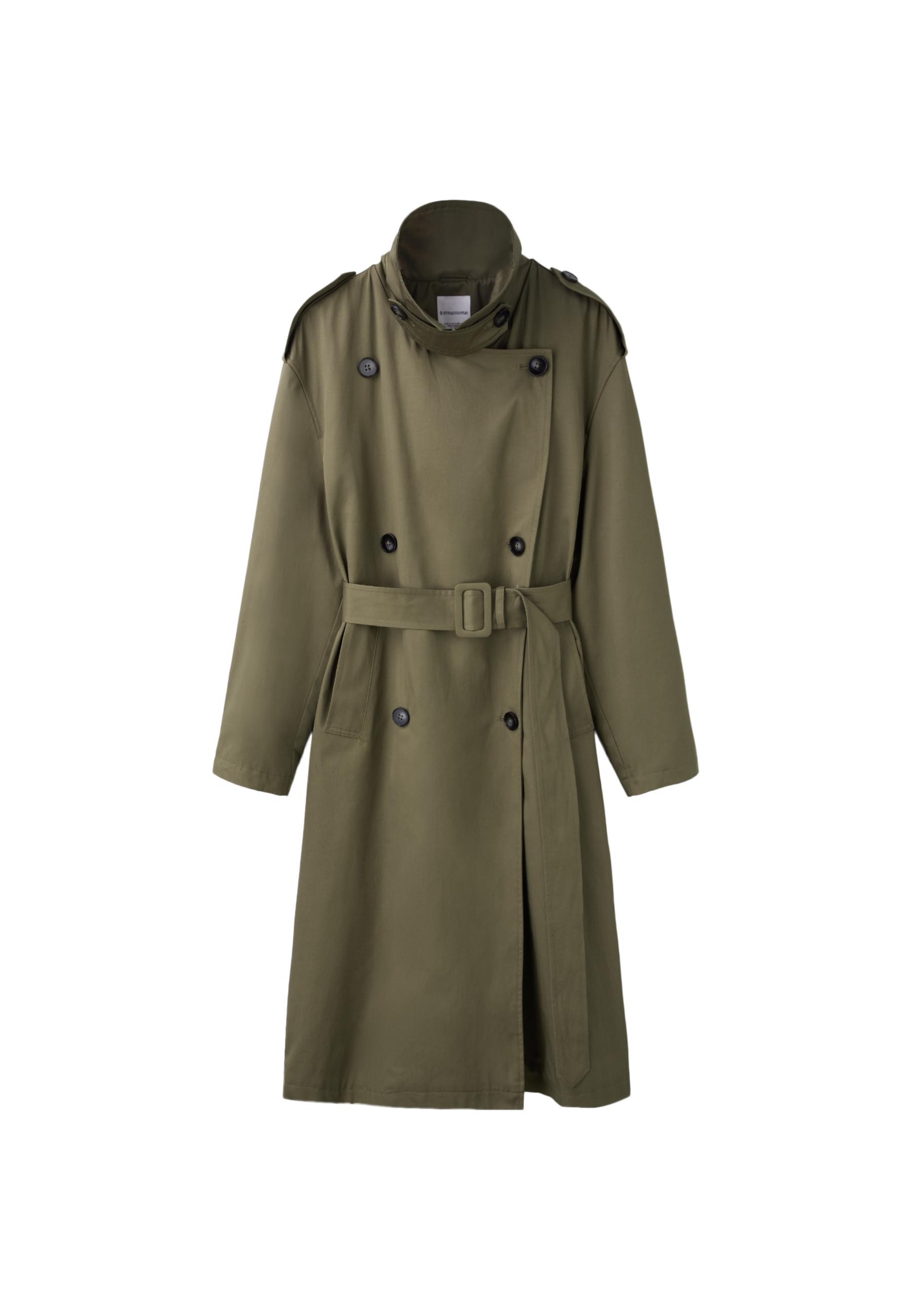 Long basic trench coat — Khaki