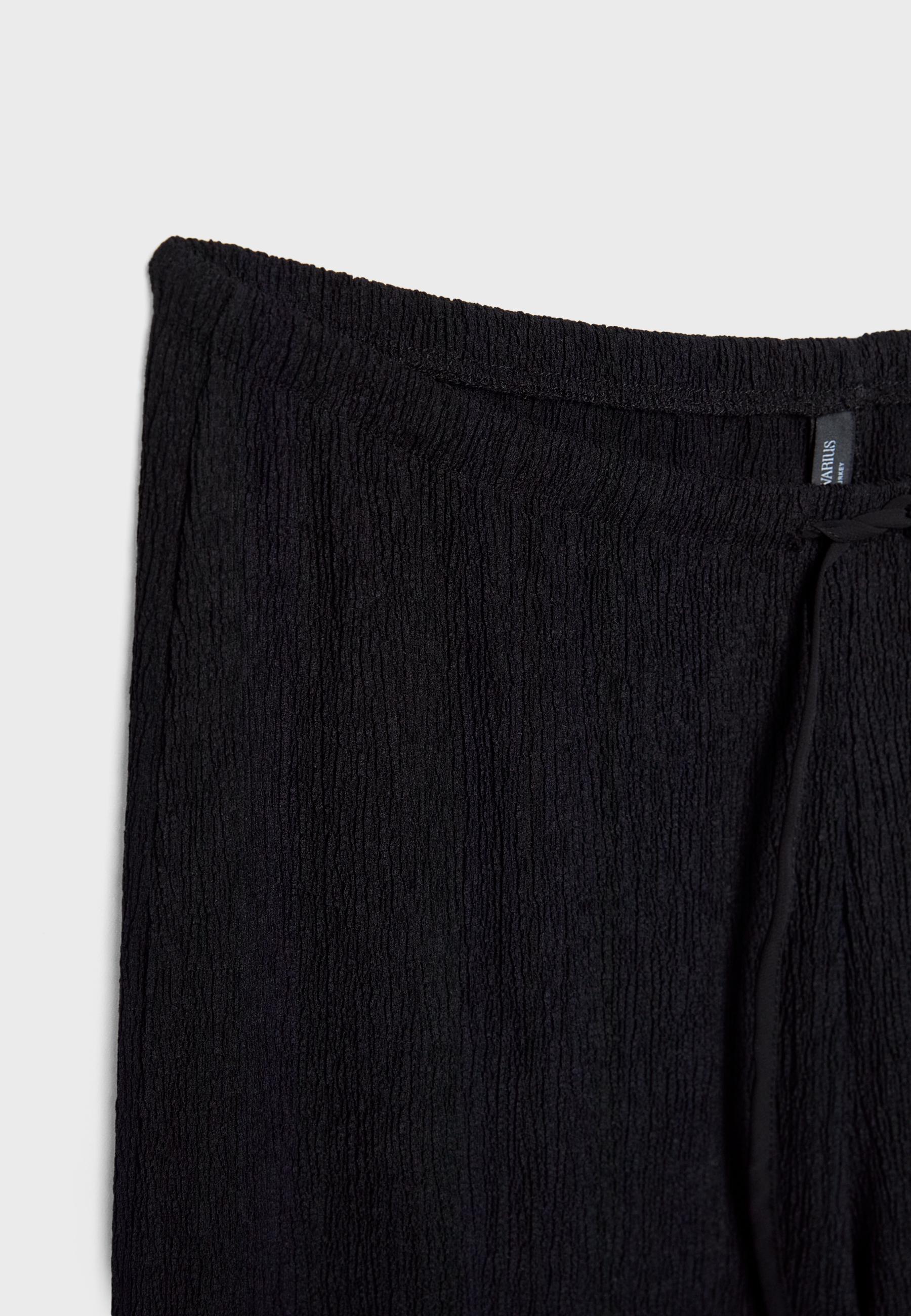 Kırışık görünümlü straight fit pantolon - Görsel 8