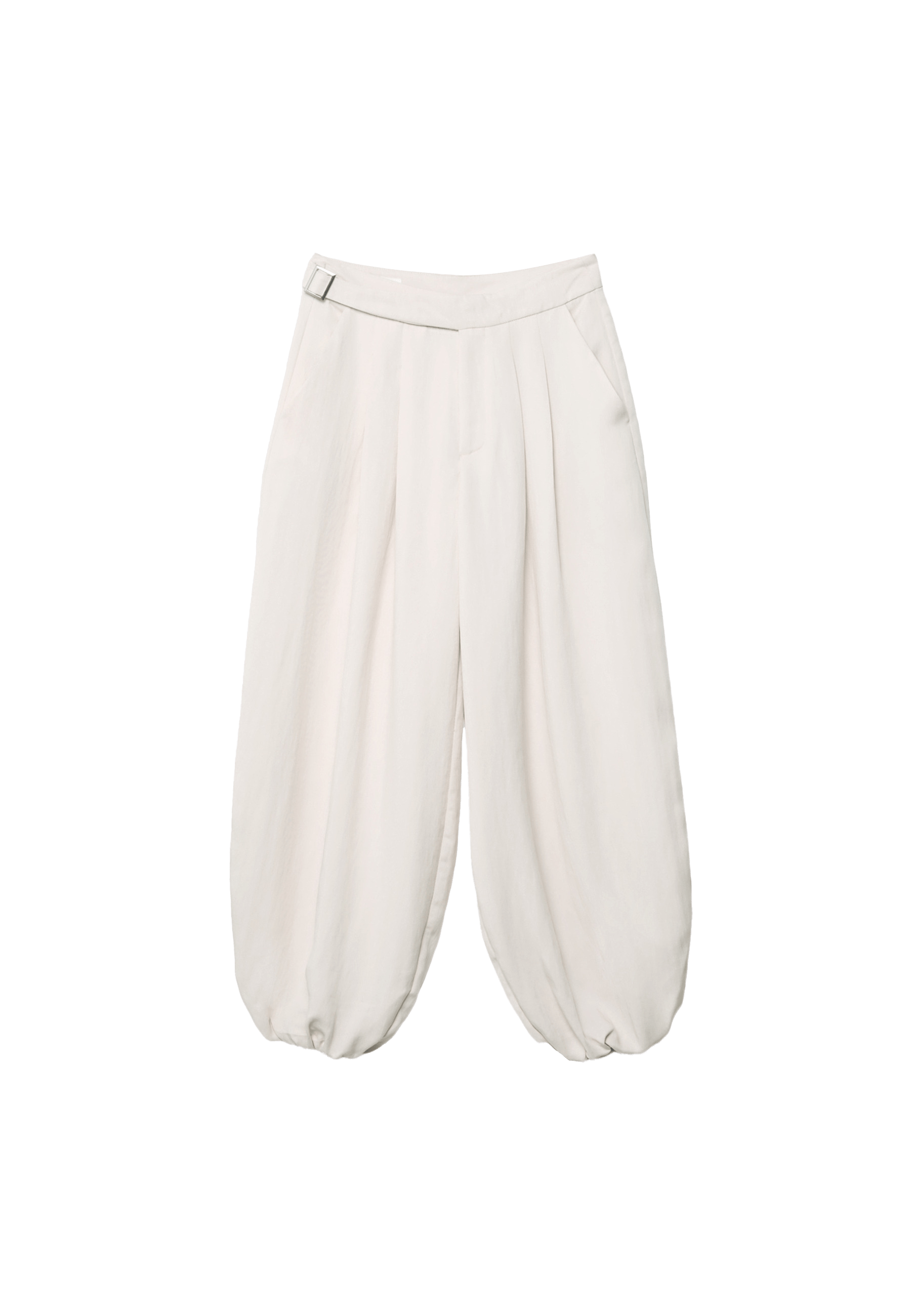 Balloon trousers with buckle — Ecru