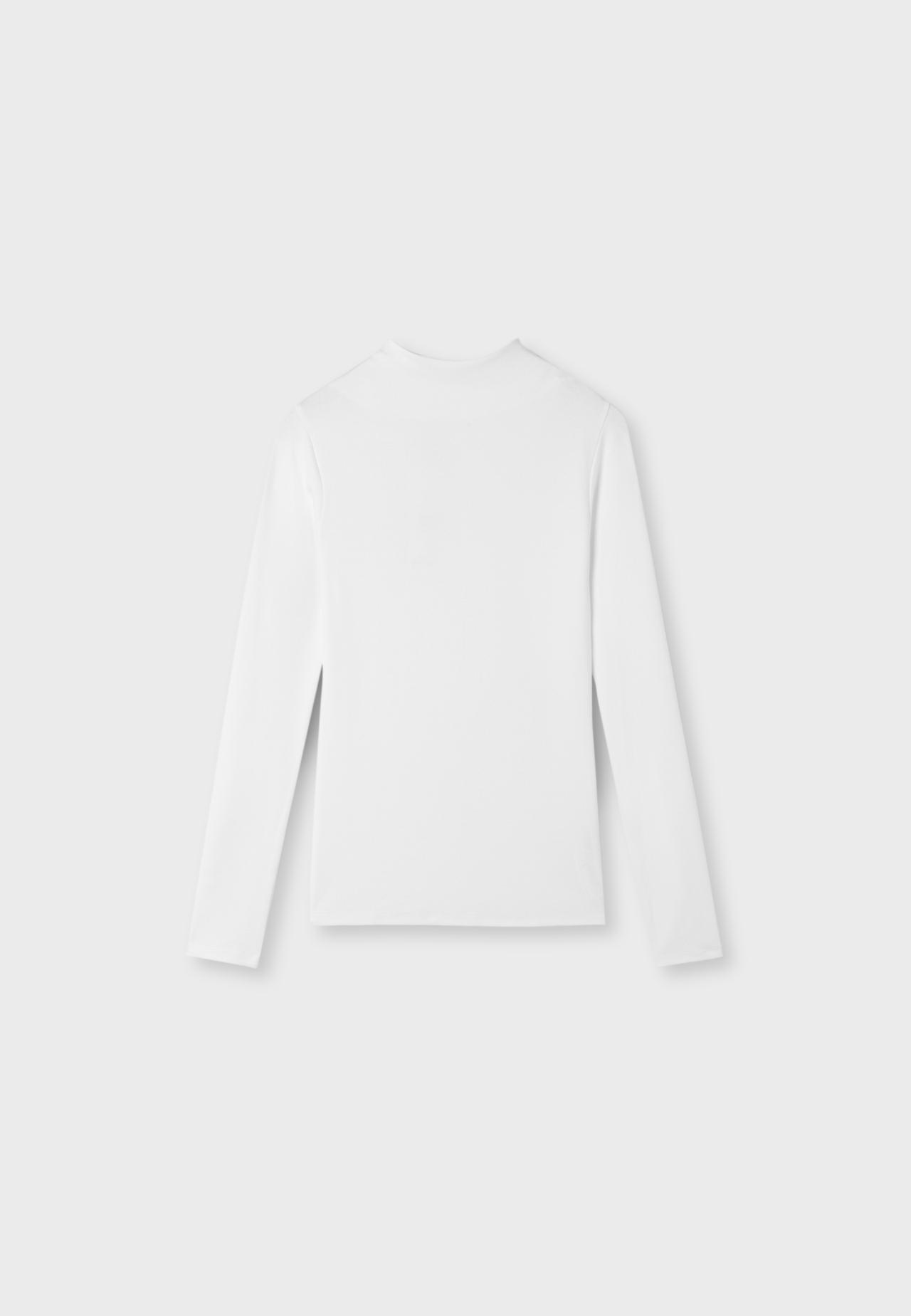 Basic funnel neck T-shirt — Ecru