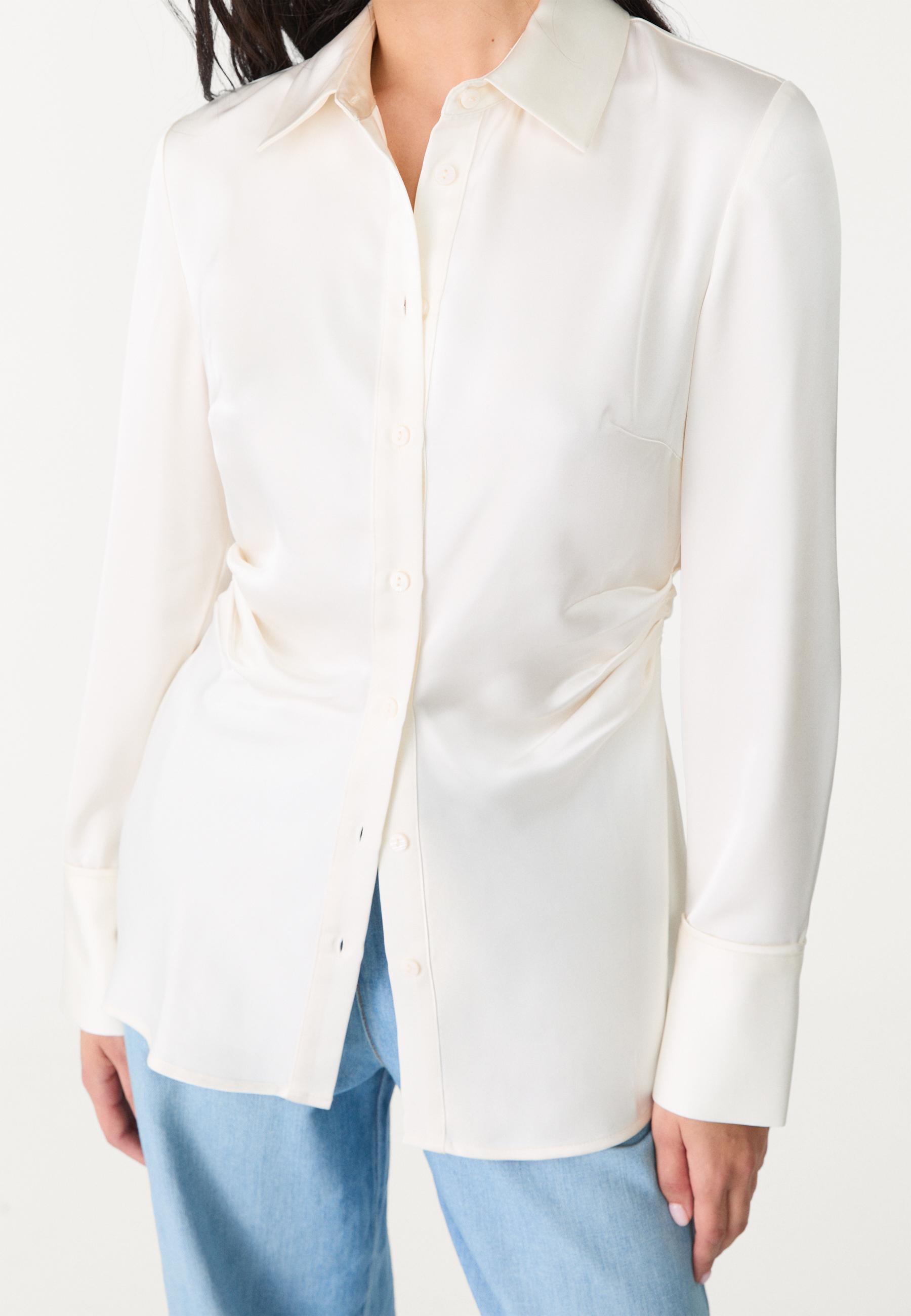 Gathered satin shirt - Women's fashion | Stradivarius Egypt