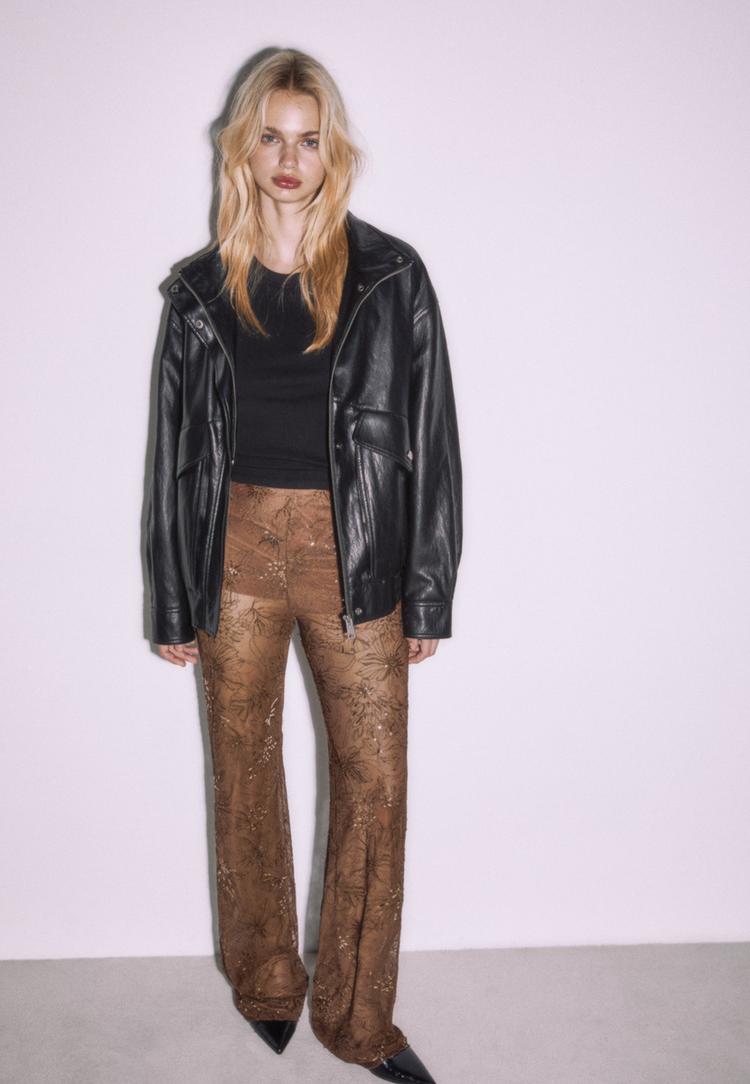 pantalon fluide brode de paillettes
