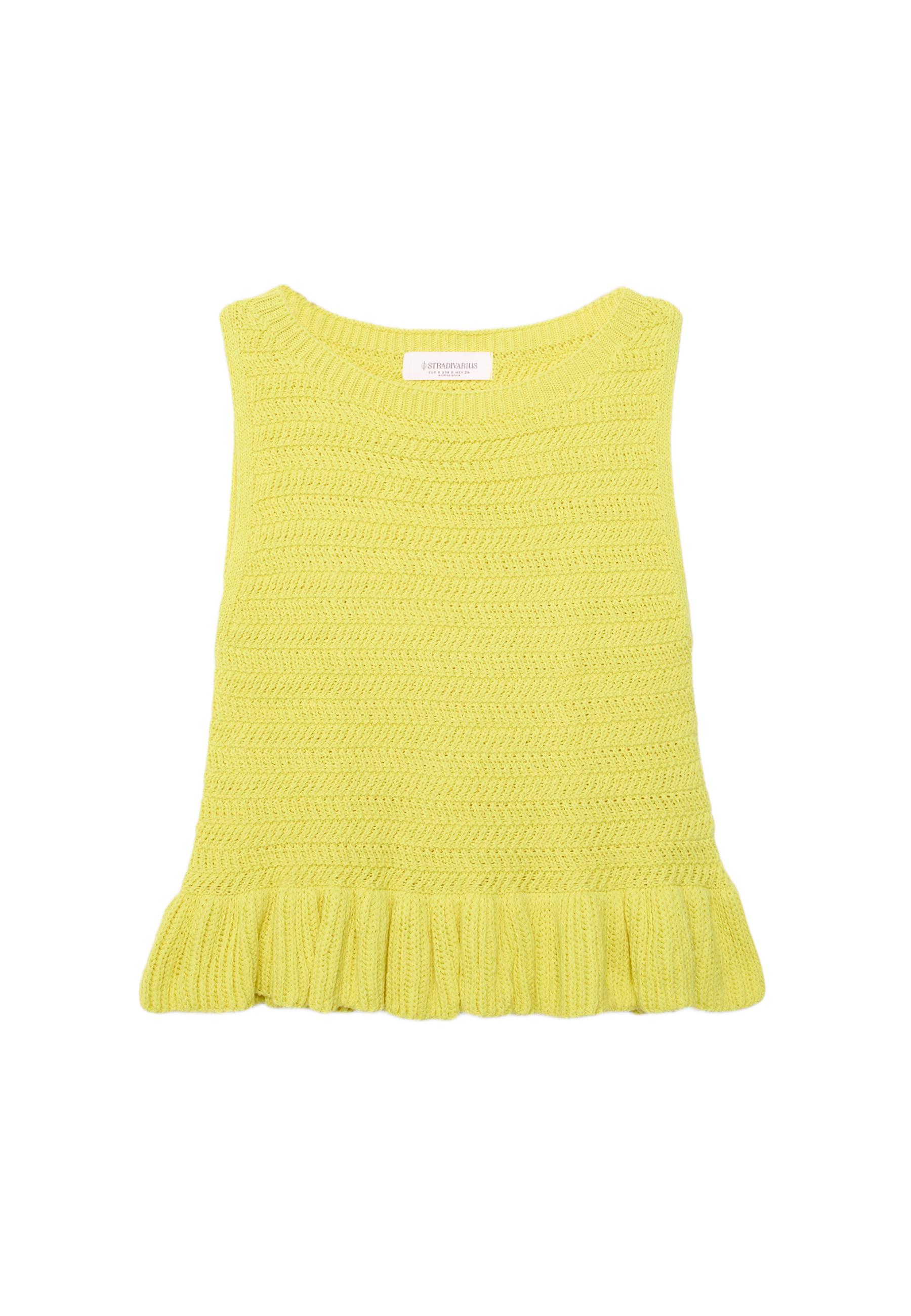 Knit peplum top — Gold