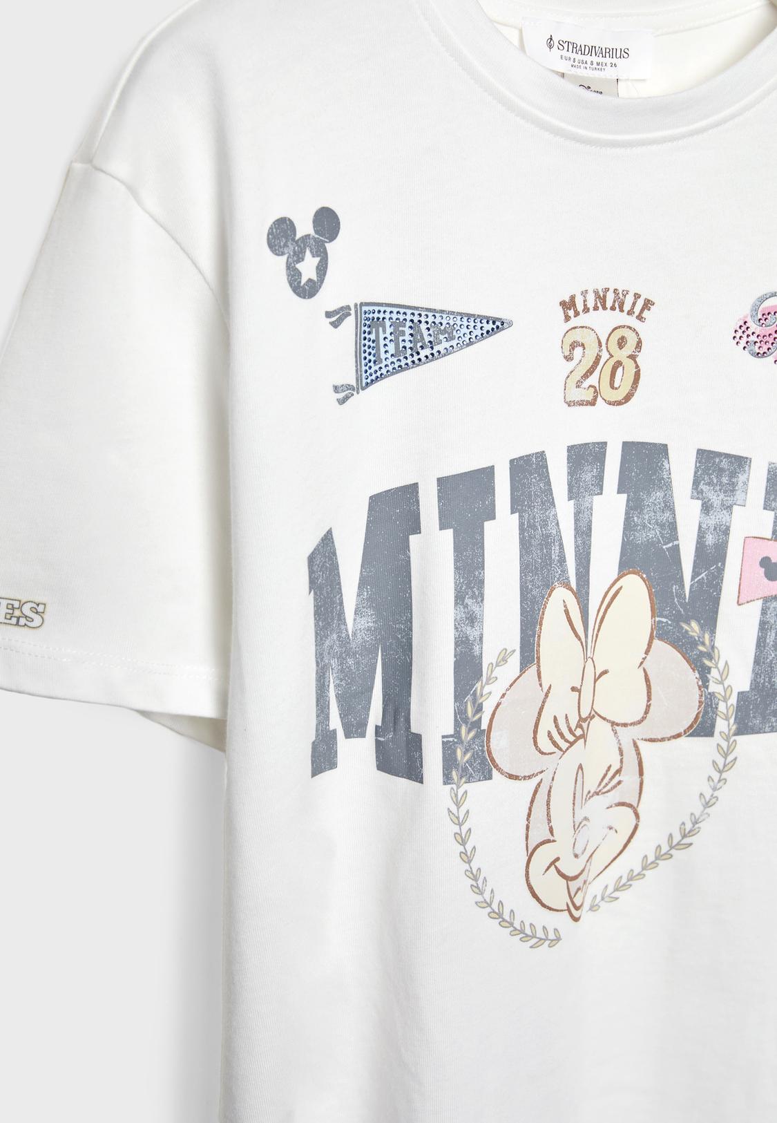 Blusas De Disney Stradivarius Camiseta Minnie Brillos Stradivarius