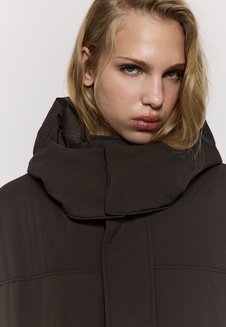 giacca oversize imbottita con cappuccio