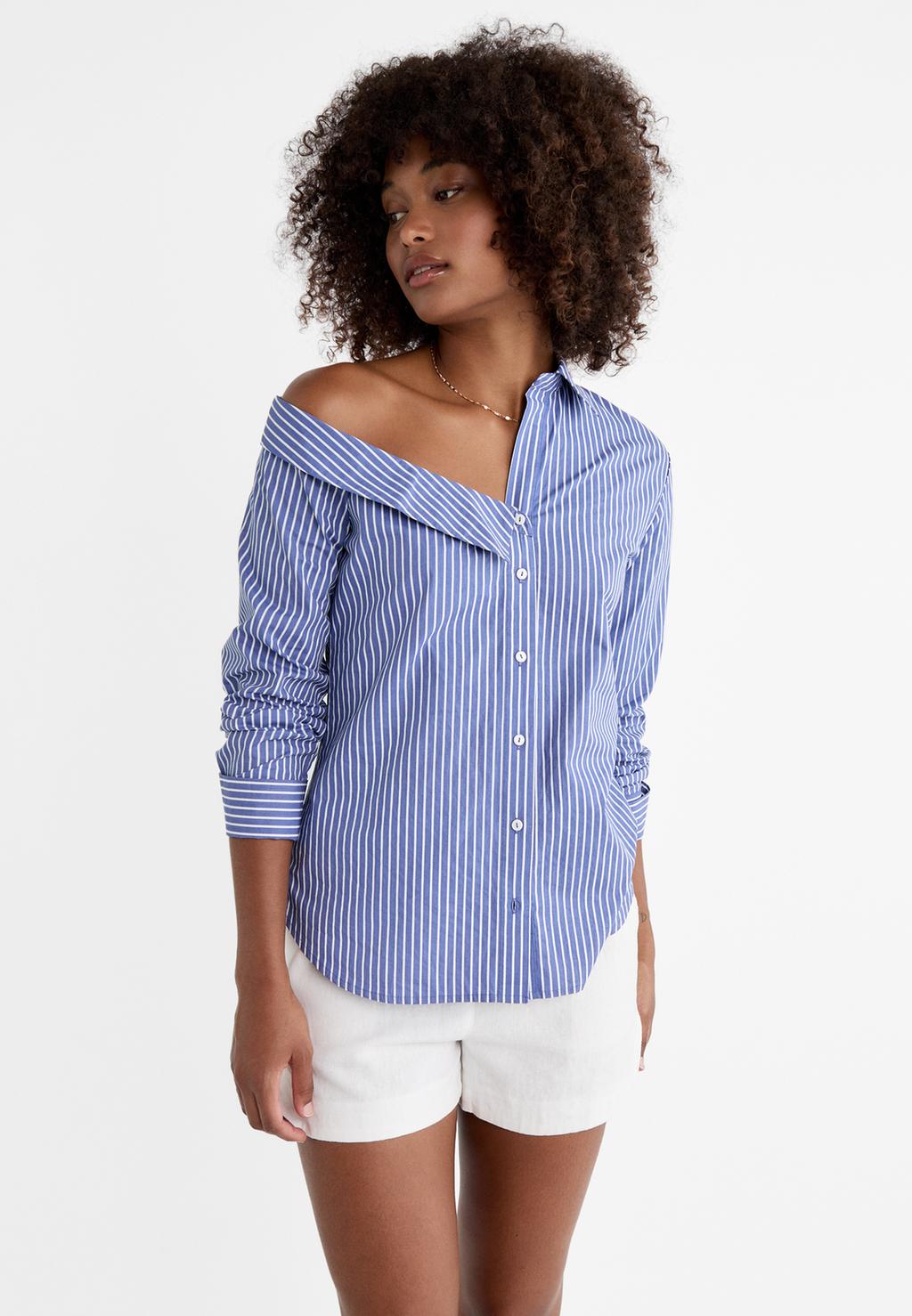 Chemise asymétrique en popeline