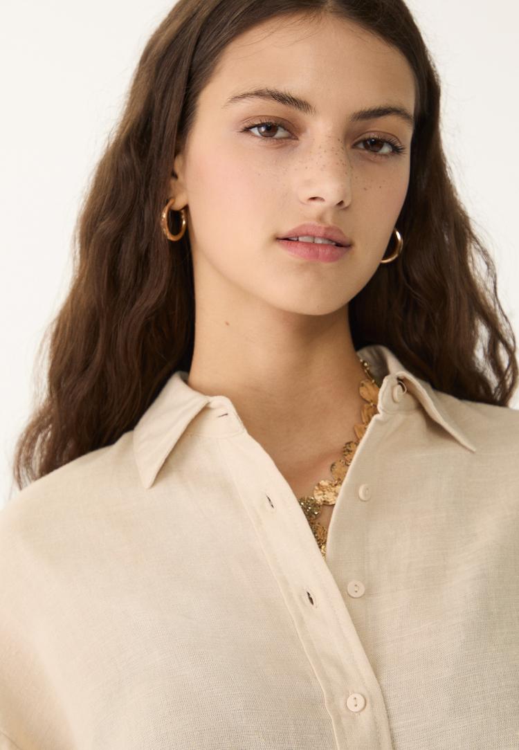 camisa fluida con lino