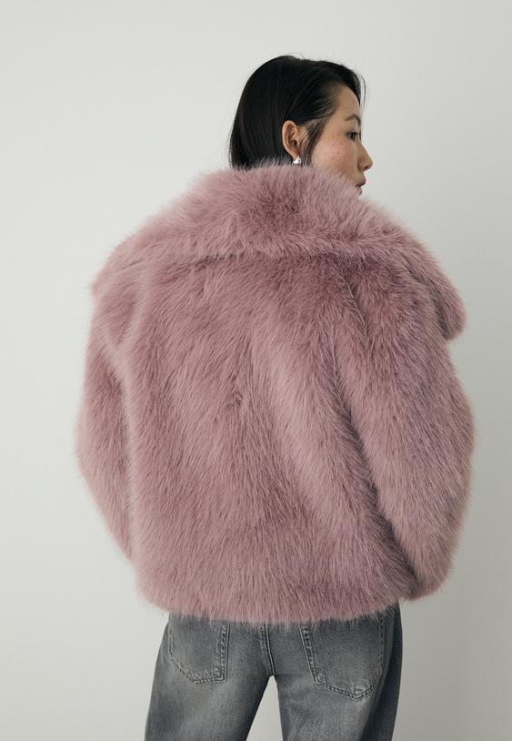 cropped faux fur jacket