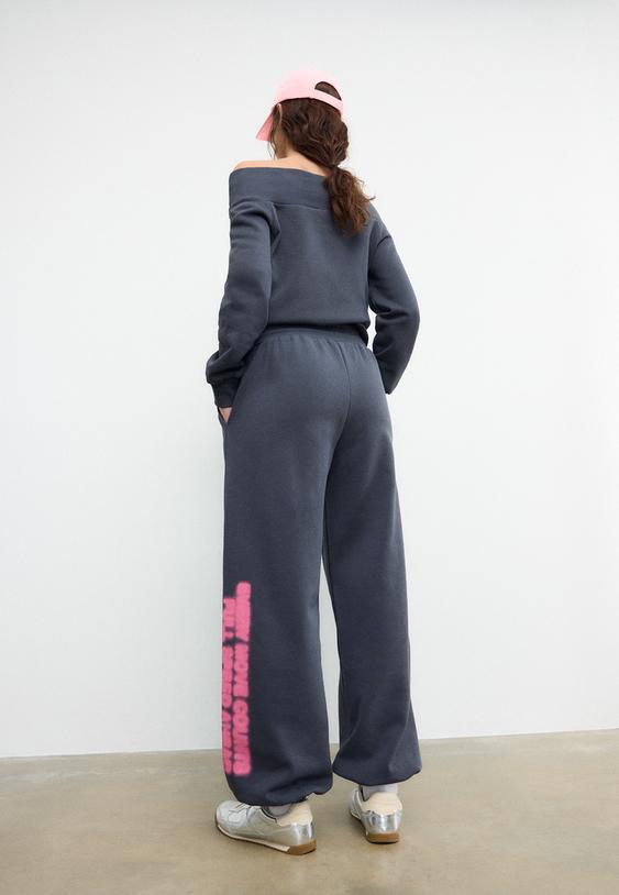 Stradivarius Baggy Positional Jogger Trousers Dark Grey Xs