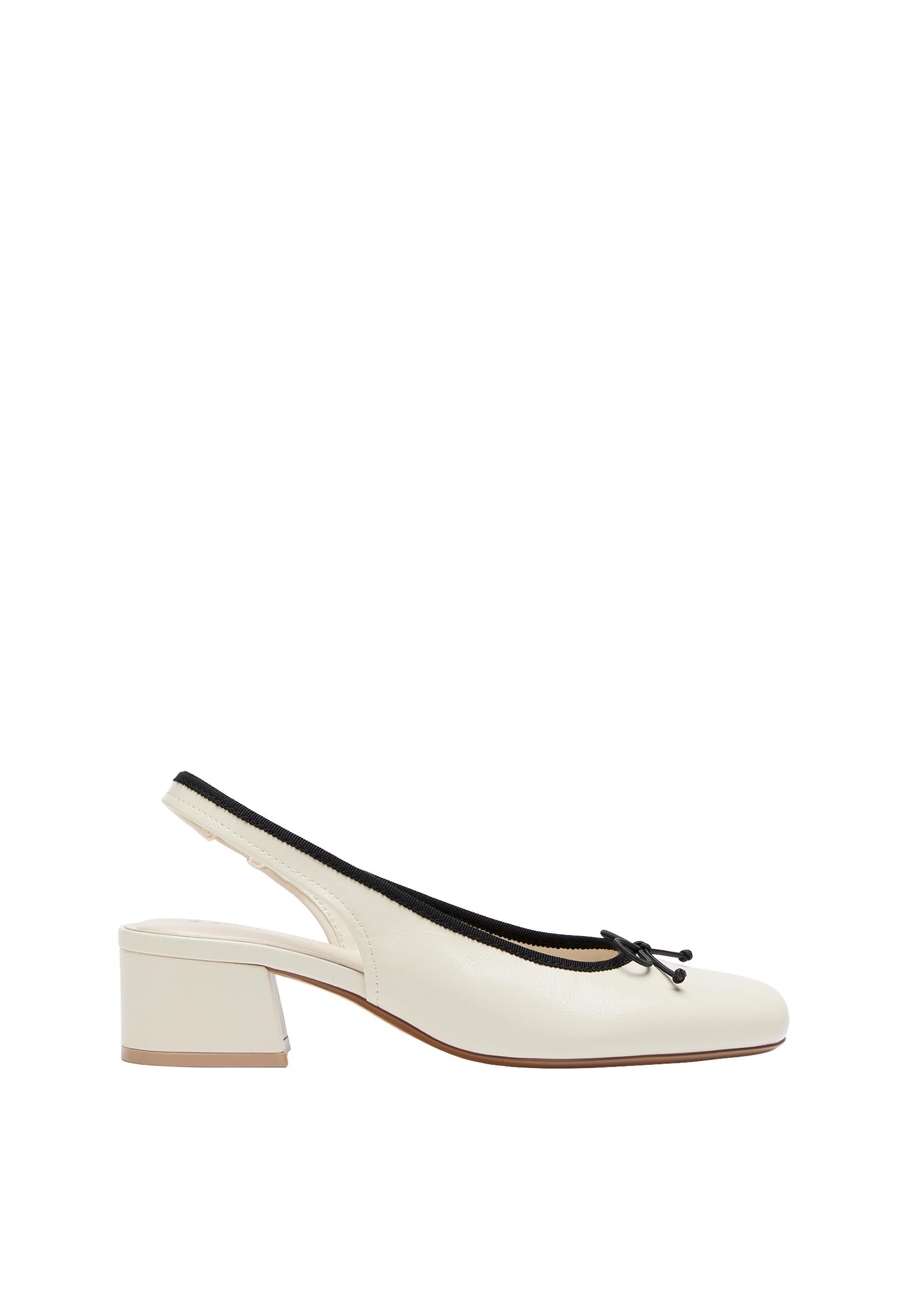 Heeled ballet shoes — ECRU