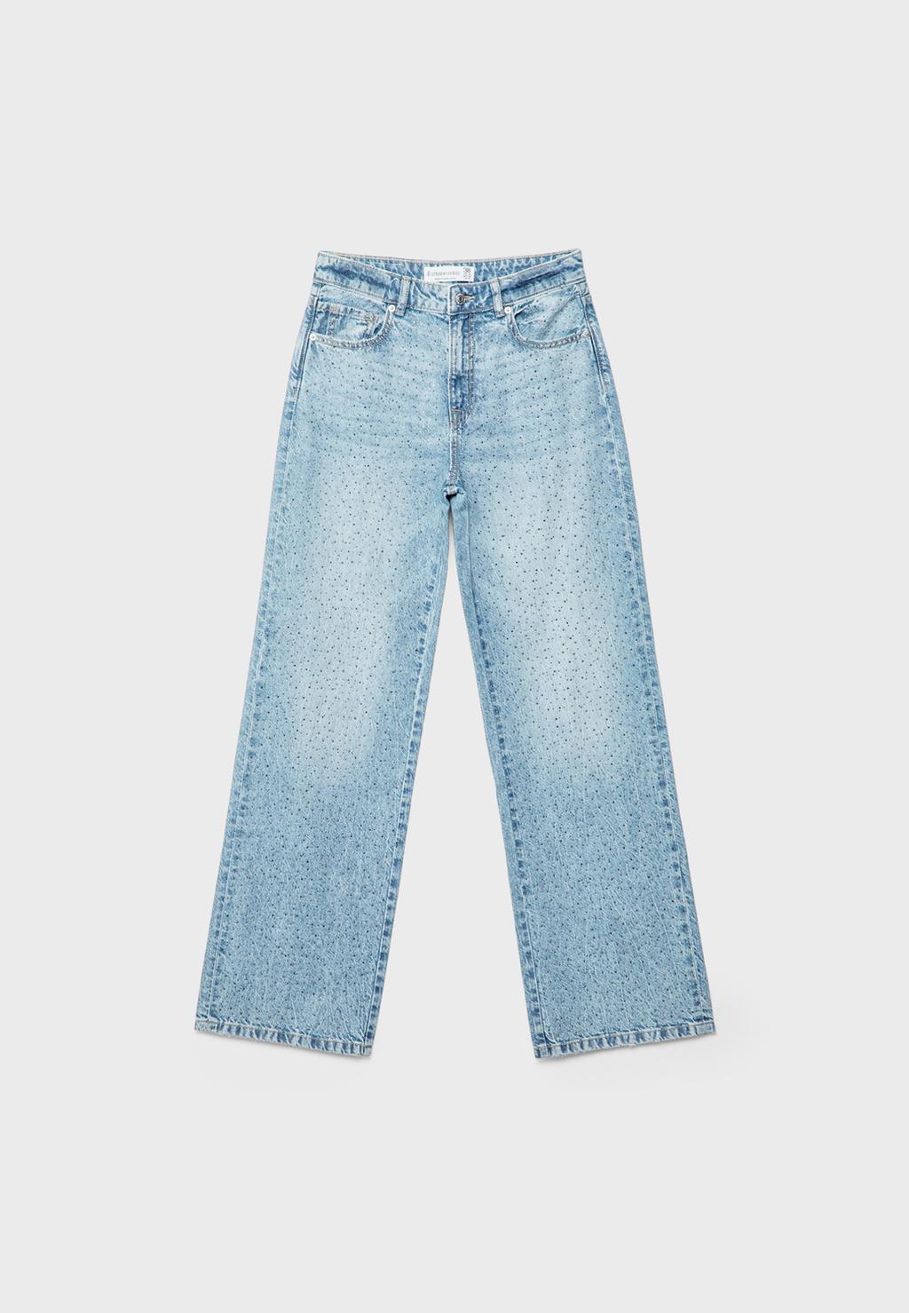 Straight-Fit-Jeans mit Glitzer
