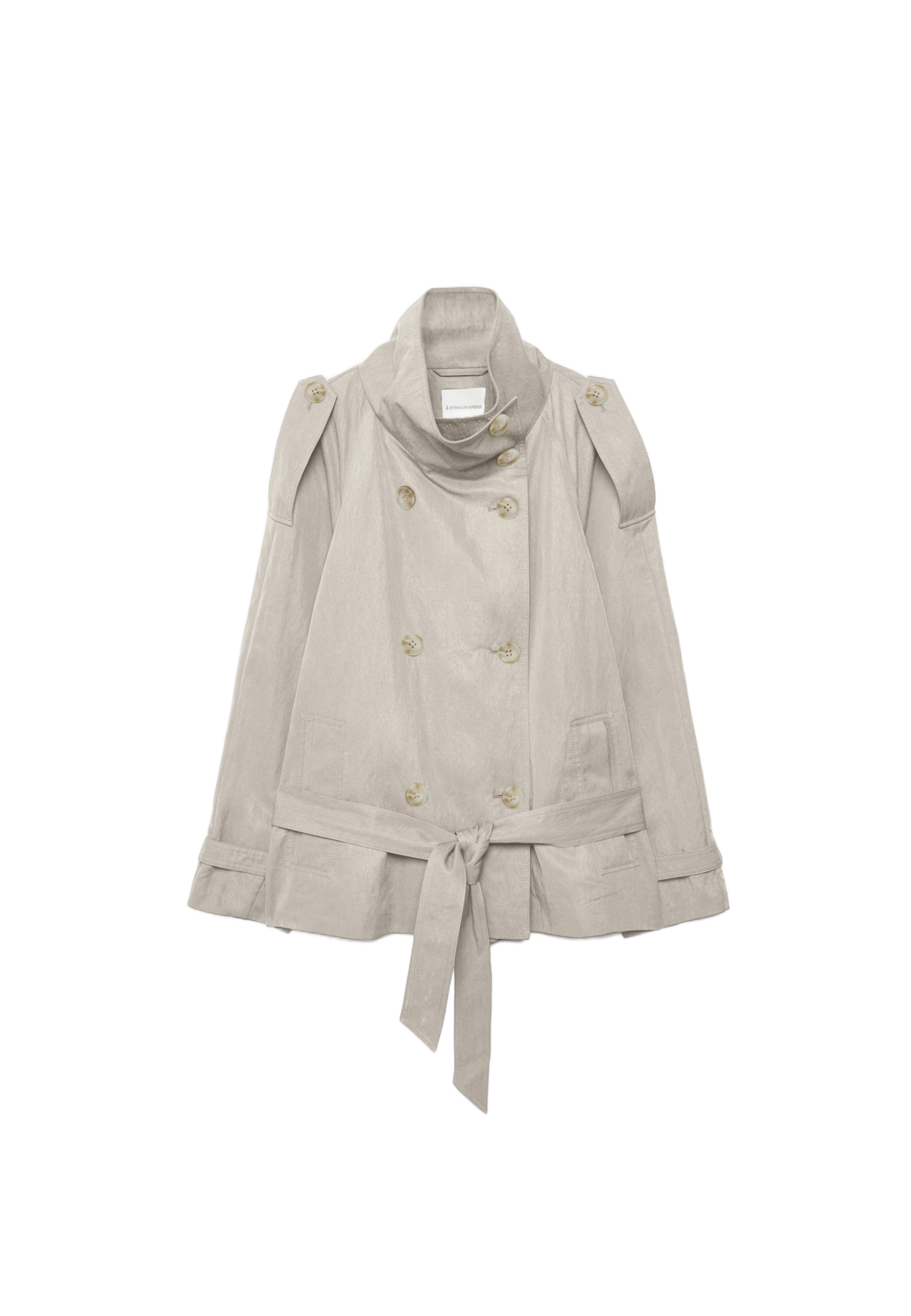 High neck trench — Beige