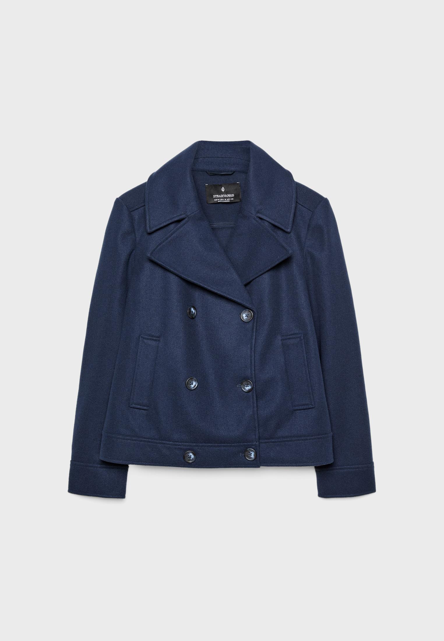 Manteau bleu stradivarius sale