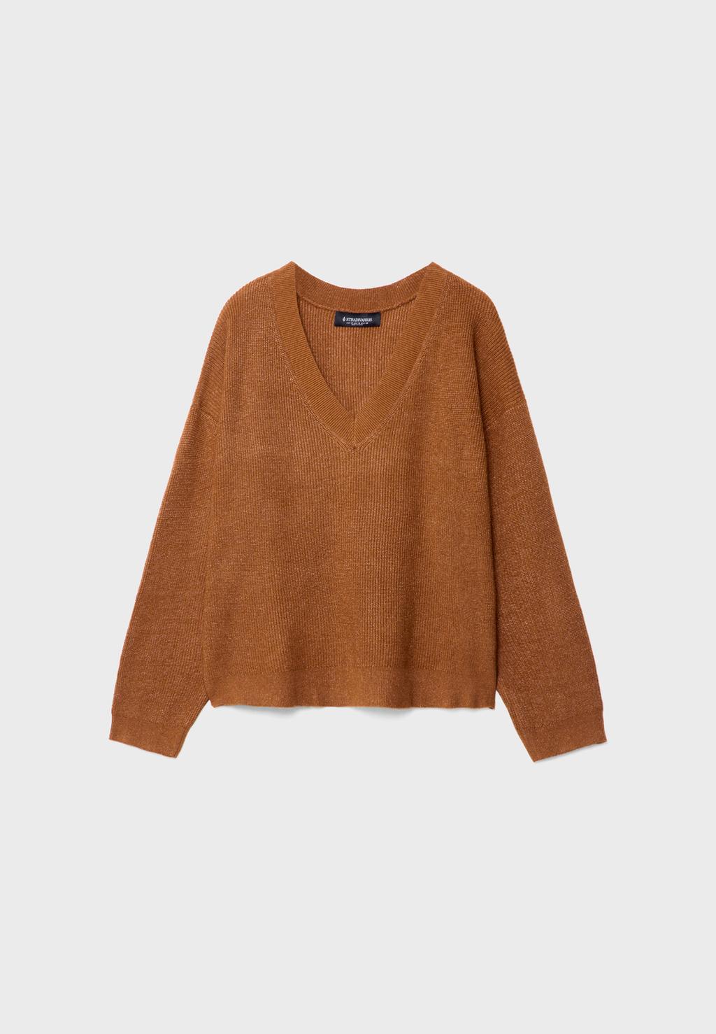 Jersey cuello pico enfeltrado