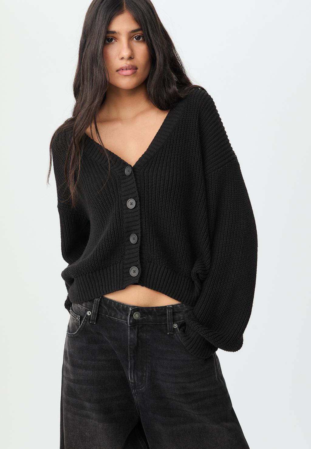 Button-up knit cardigan
