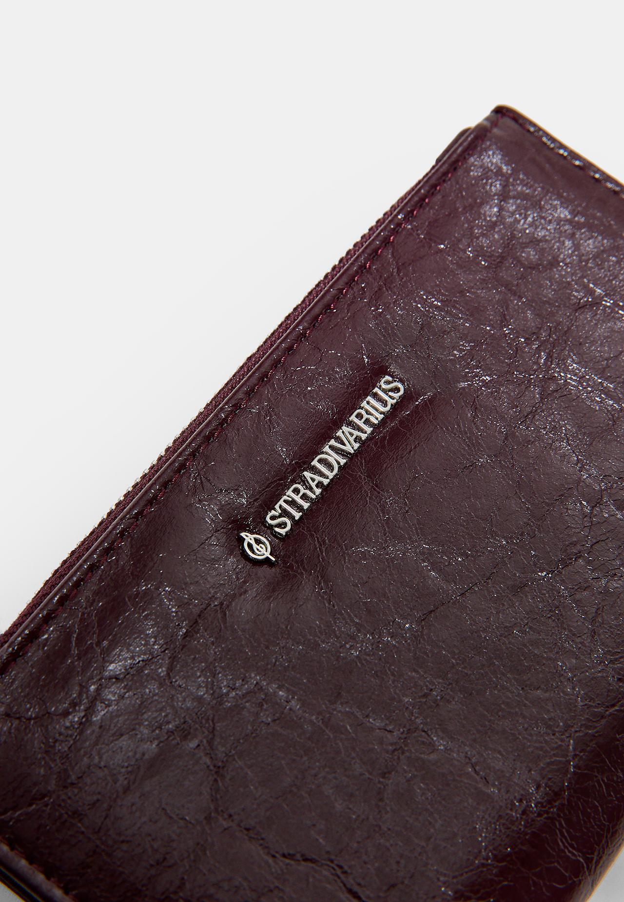 Basic zip-up purse — Burgundy