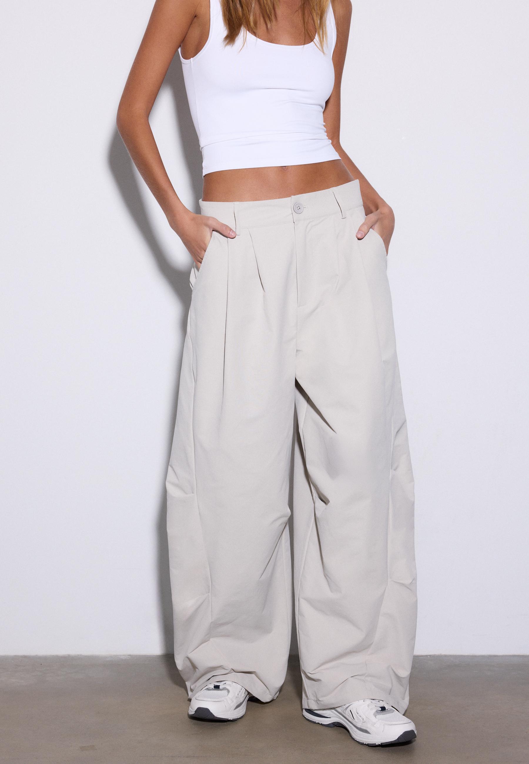 Barrel smart trousers — Stone