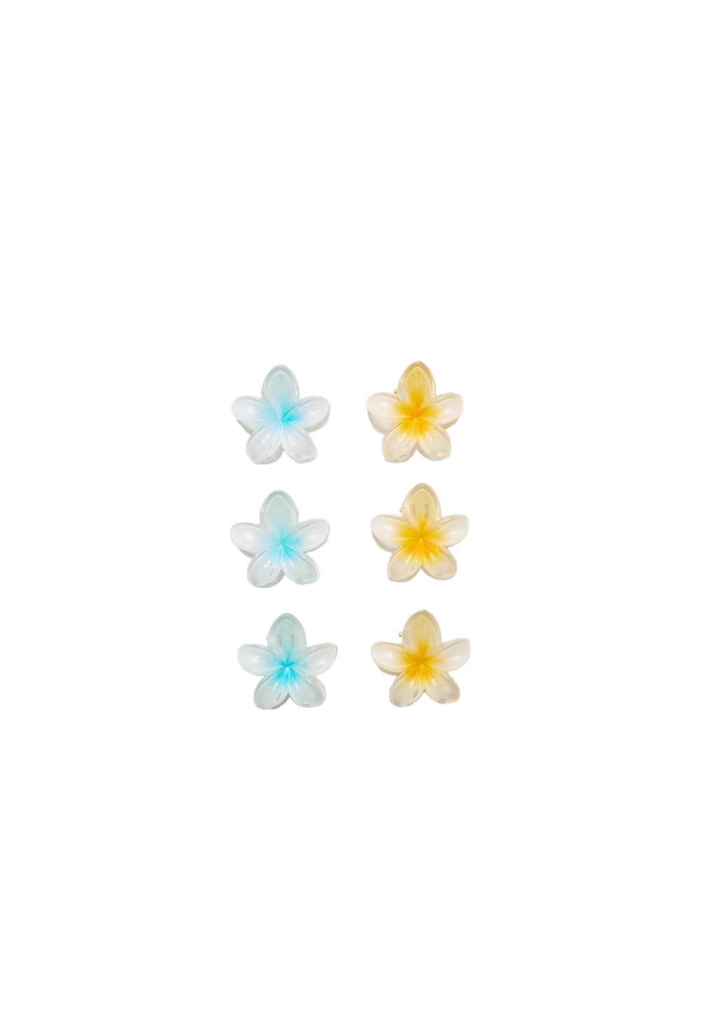 Set of 6 mini flower hair clips