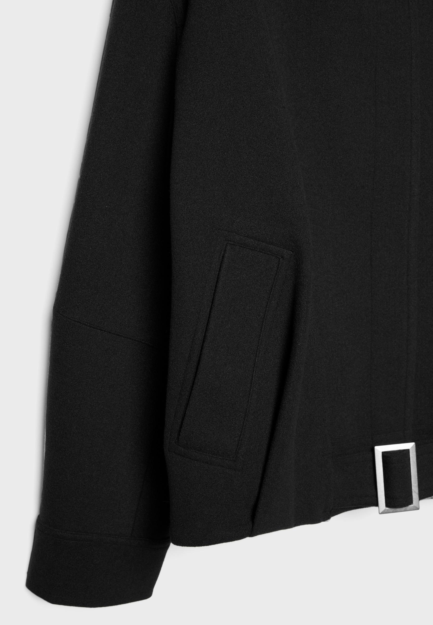 Oversize soft-touch bomber jacket — Black