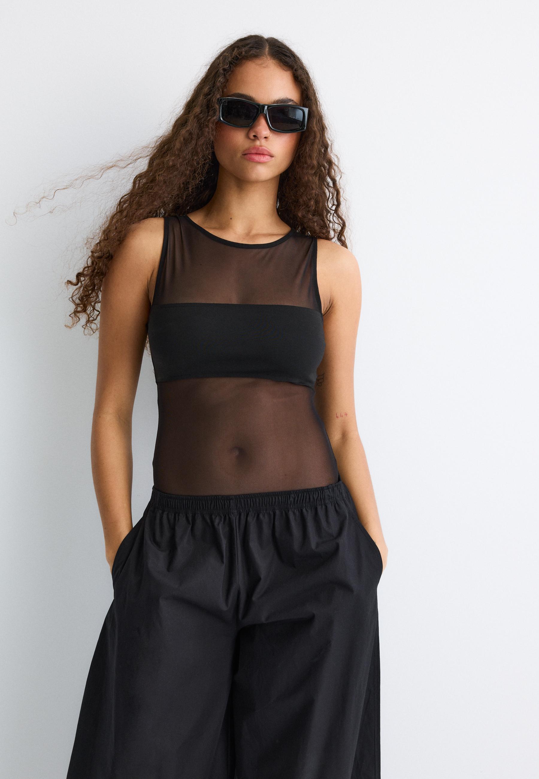 Sleeveless mesh bodysuit - Women's fashion | Stradivarius Ukraine