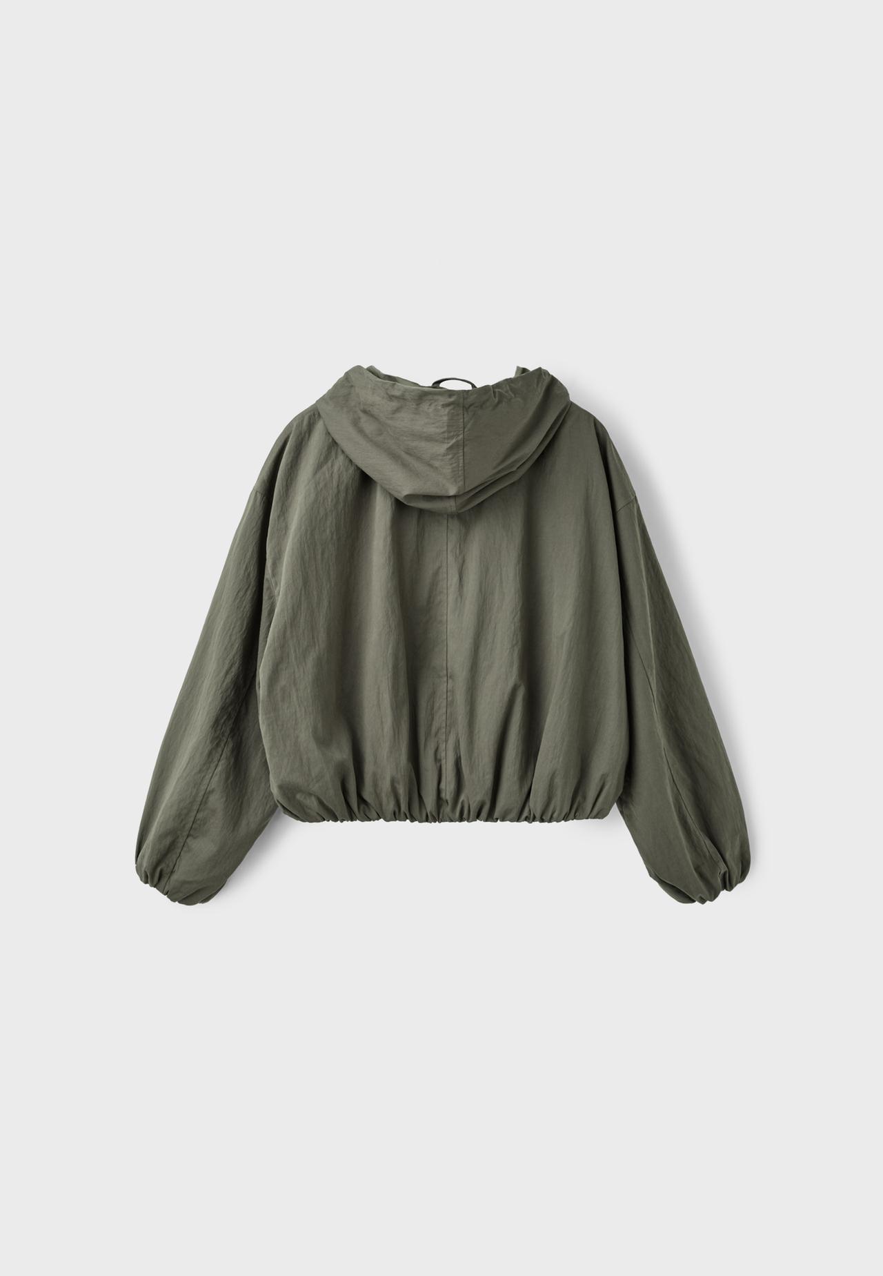 Basic nylon hood jacket — Khaki