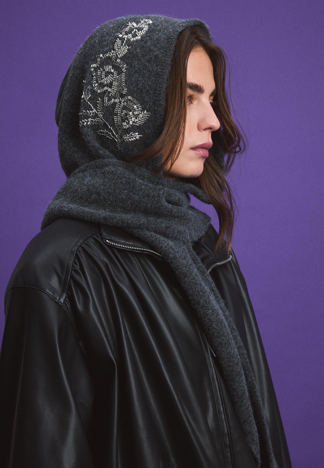 Rhinestone balaclava — Dark grey