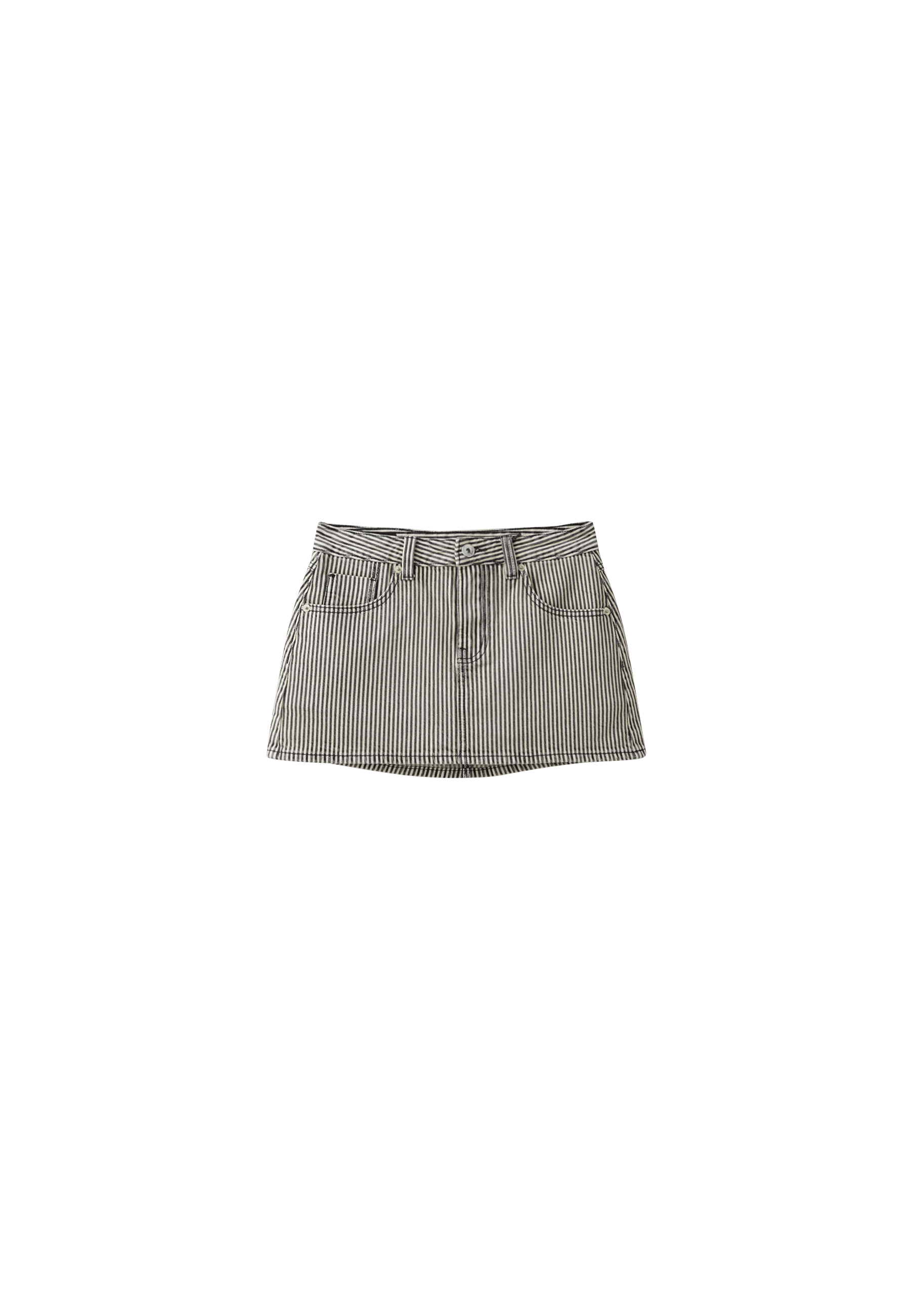 D62 straight striped skort — Dark grey