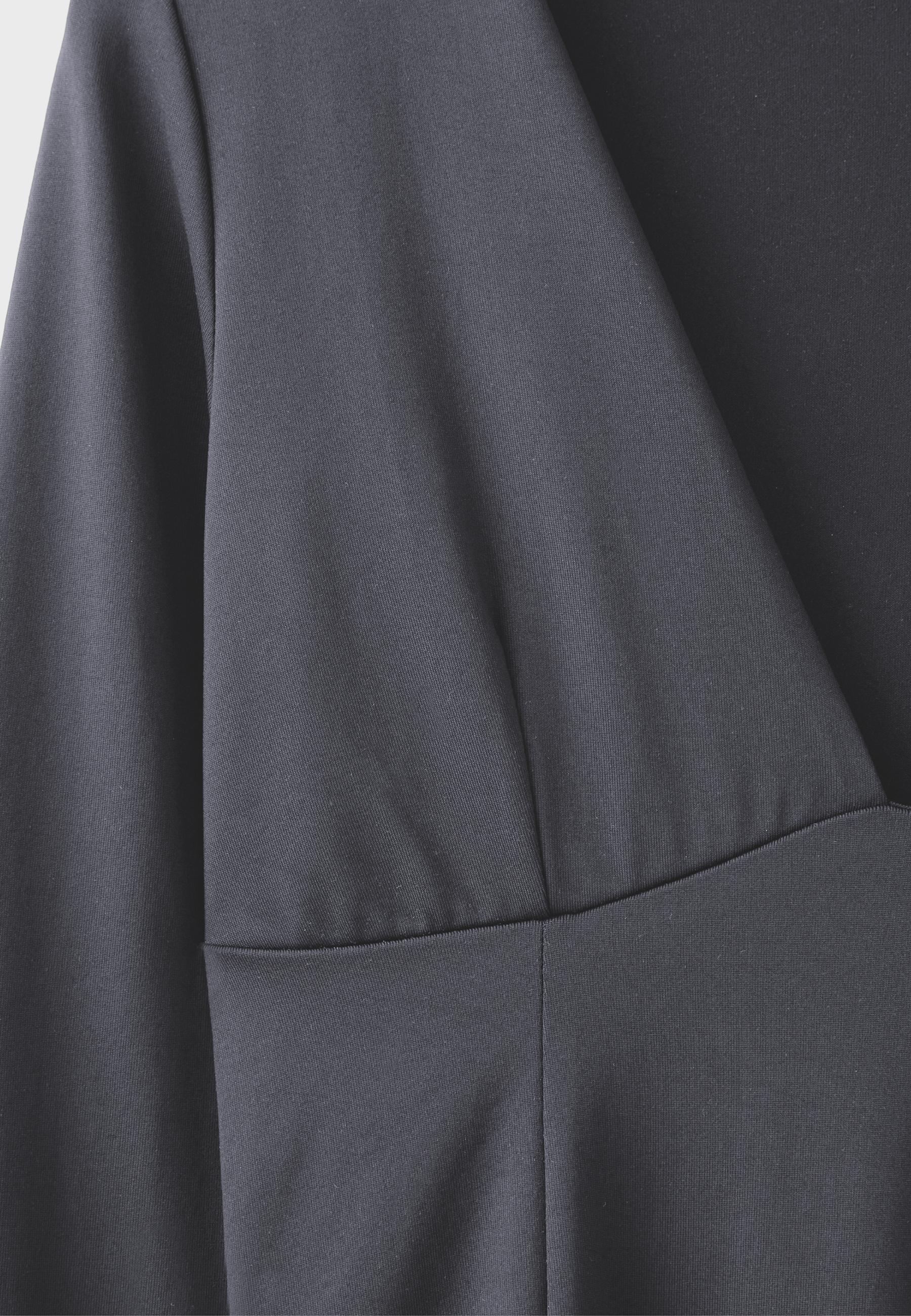 V-neck bodysuit with under-bust gathering — Dark grey