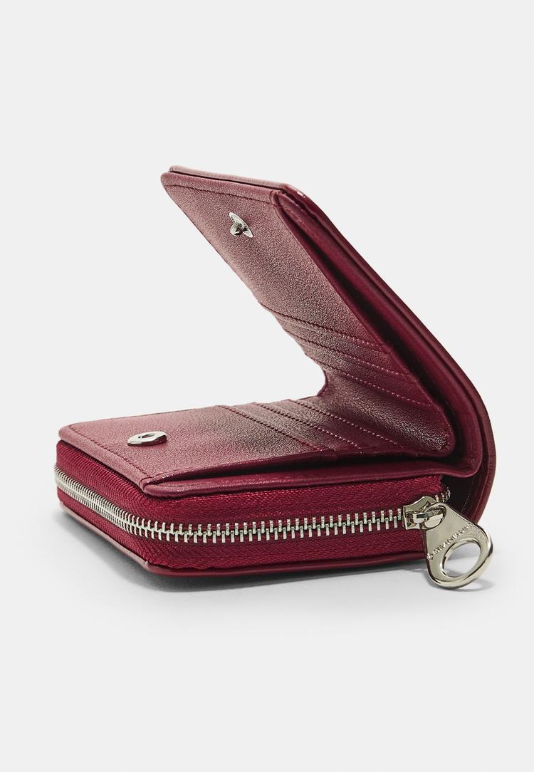 Stradivarius Ορθογώνιο Πορτοφόλι Με Φερμουάρ Μπορντό Os φωτογραφία