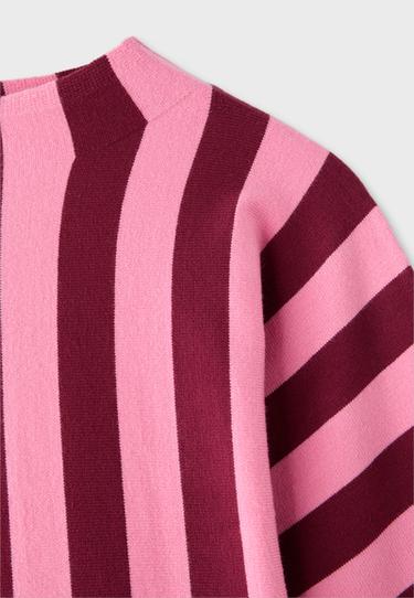 Knit jumper with kimono sleeves and stand collar — Bubblegum pink 9