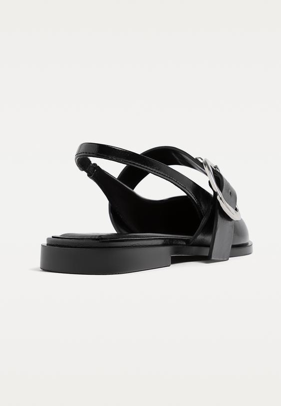 zapatos planos destalonados hebilla