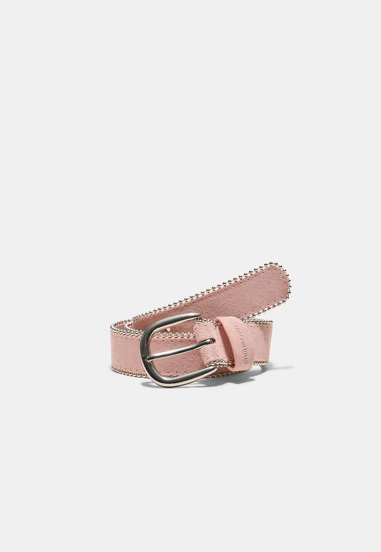 Stradivarius Ζώνη Με Πλαϊνές Χάντρες Παστέλ Ροζ 80